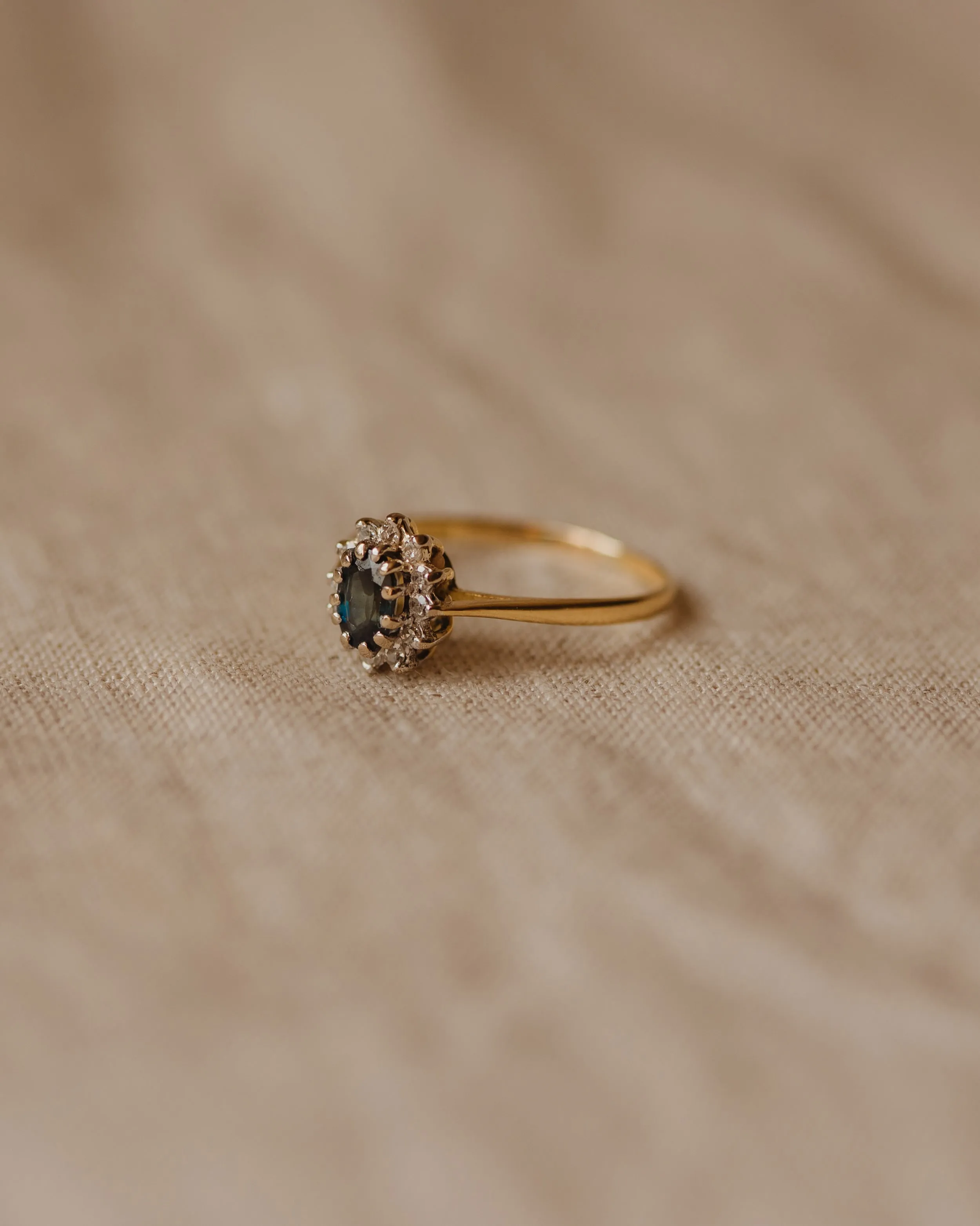 Dorothy 1985 18ct Gold Sapphire & Diamond Cluster Ring sold by Rock n Rose product image thumbnail 4