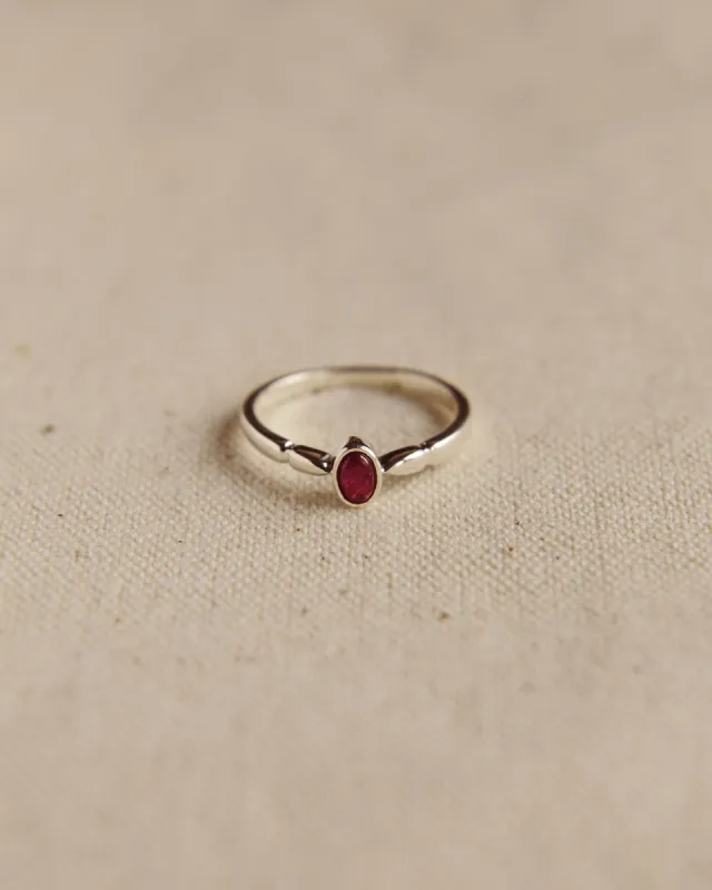 Joanie Sterling Silver Birthstone Ring - July sold by Rock n Rose