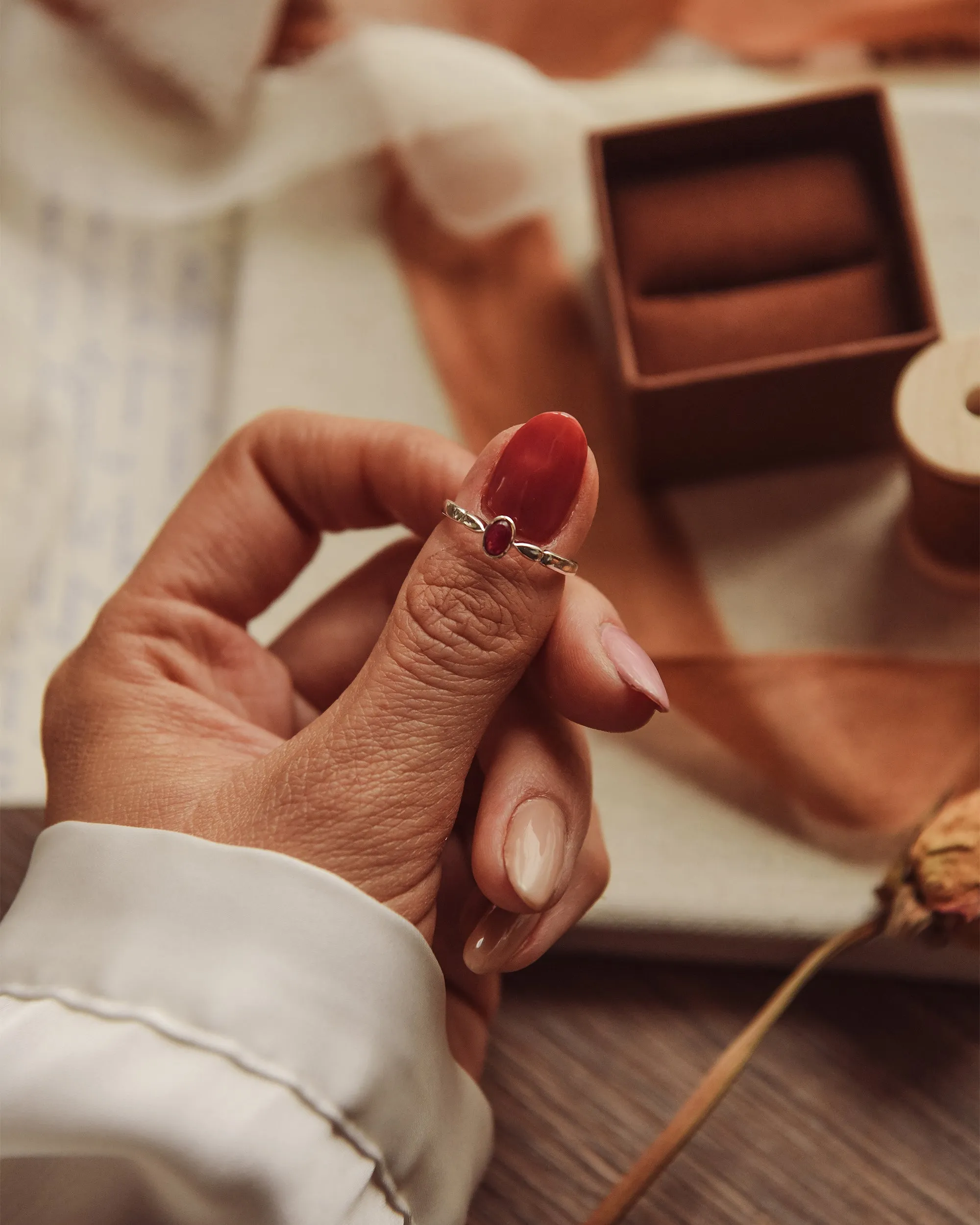 Joanie Sterling Silver Birthstone Ring - July sold by Rock n Rose product image thumbnail 4