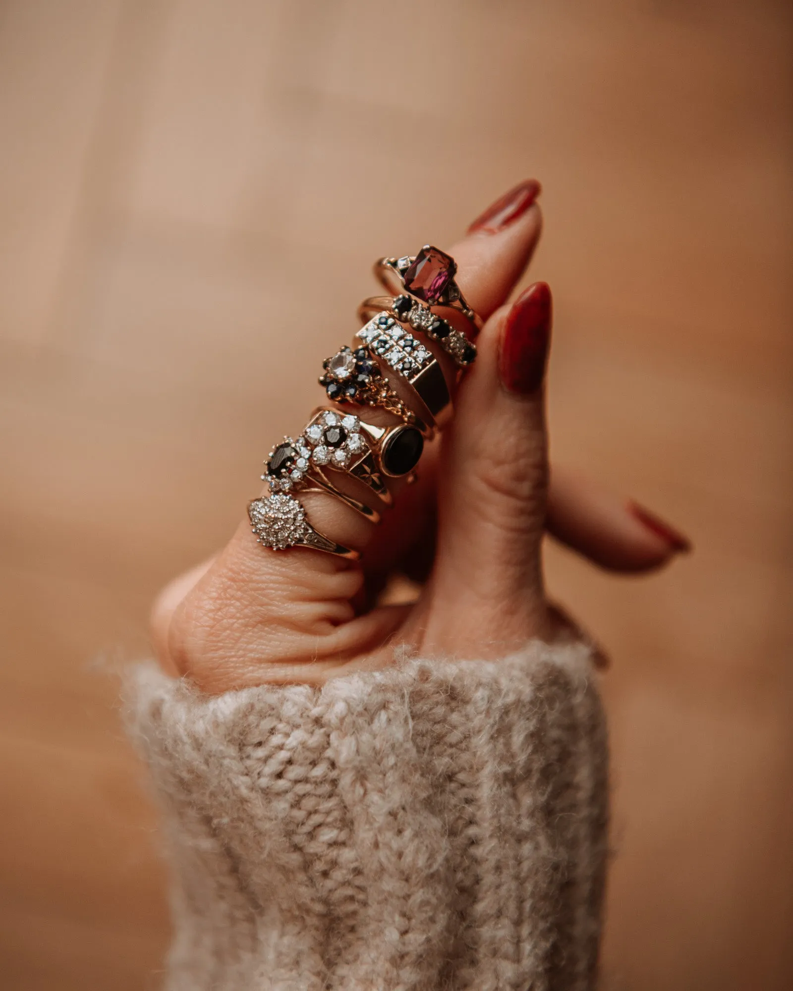 Prudence 9ct Gold Sapphire Cluster Ring sold by Rock n Rose product image thumbnail 5