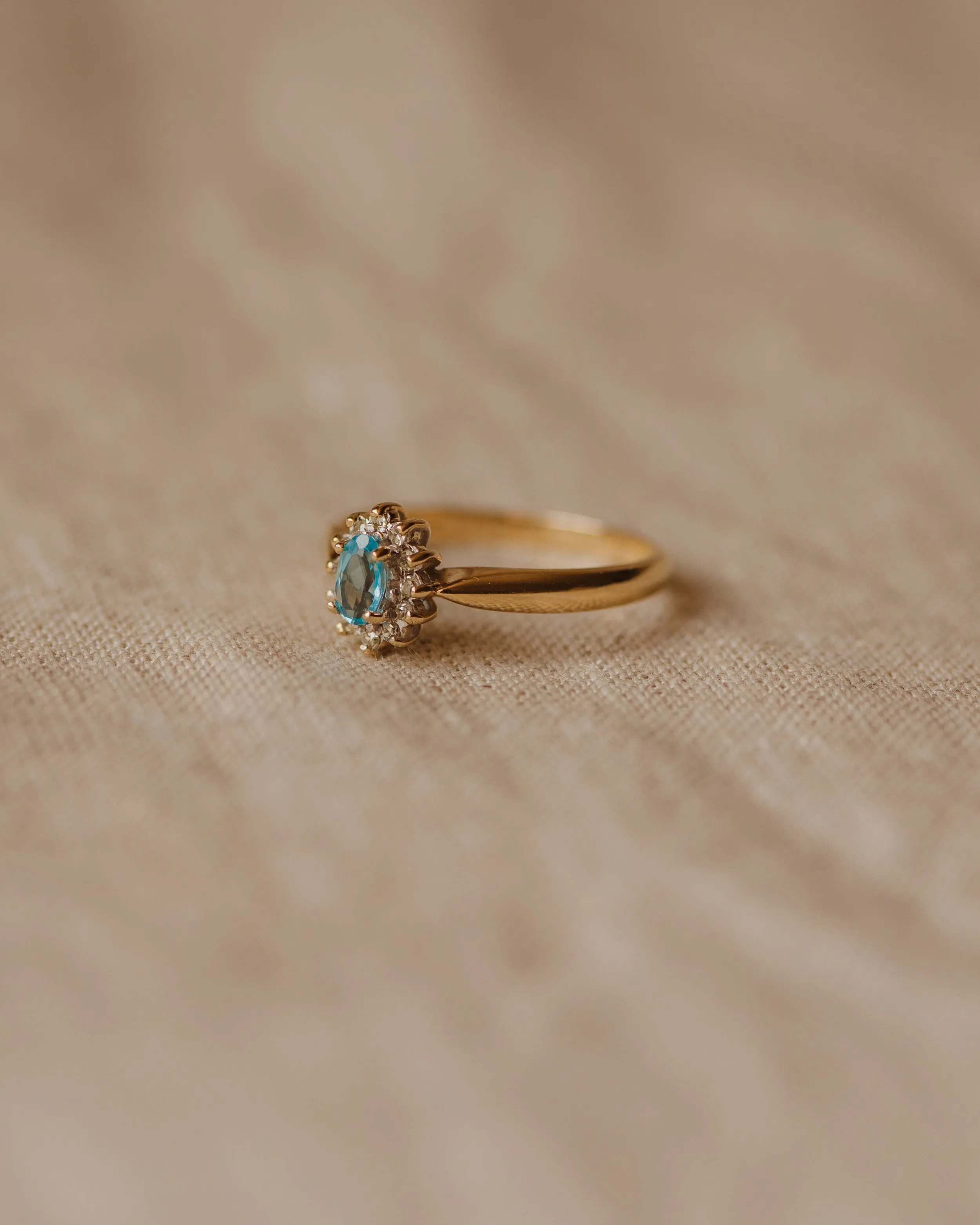 Frances Vintage 9ct Gold Aquamarine & Diamond Ring sold by Rock n Rose product image thumbnail 4