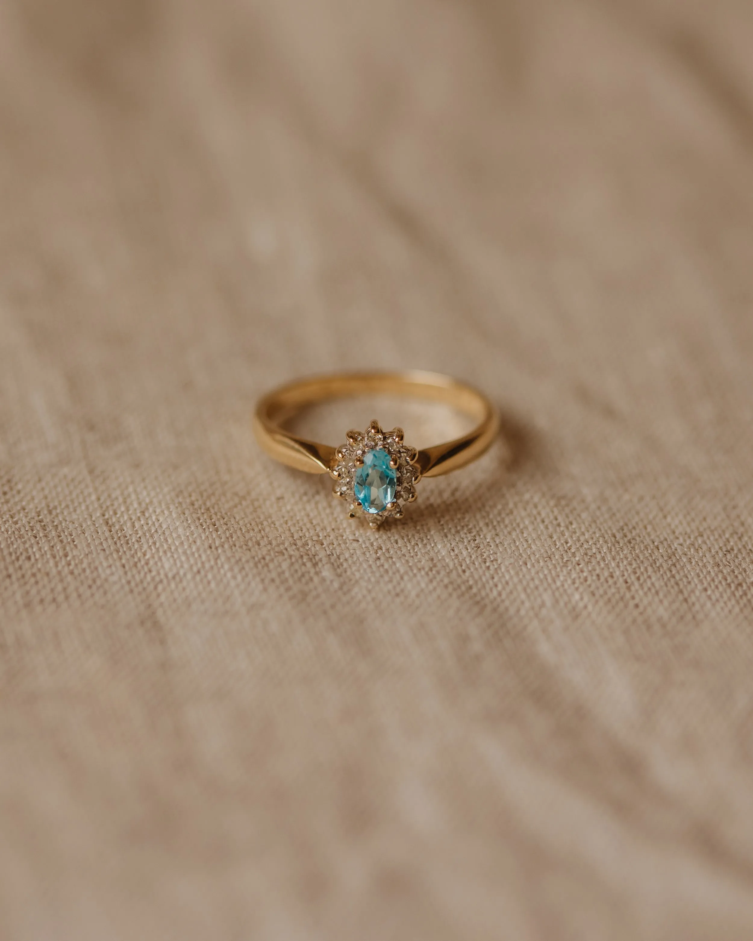 Frances Vintage 9ct Gold Aquamarine & Diamond Ring sold by Rock n Rose product image thumbnail 3