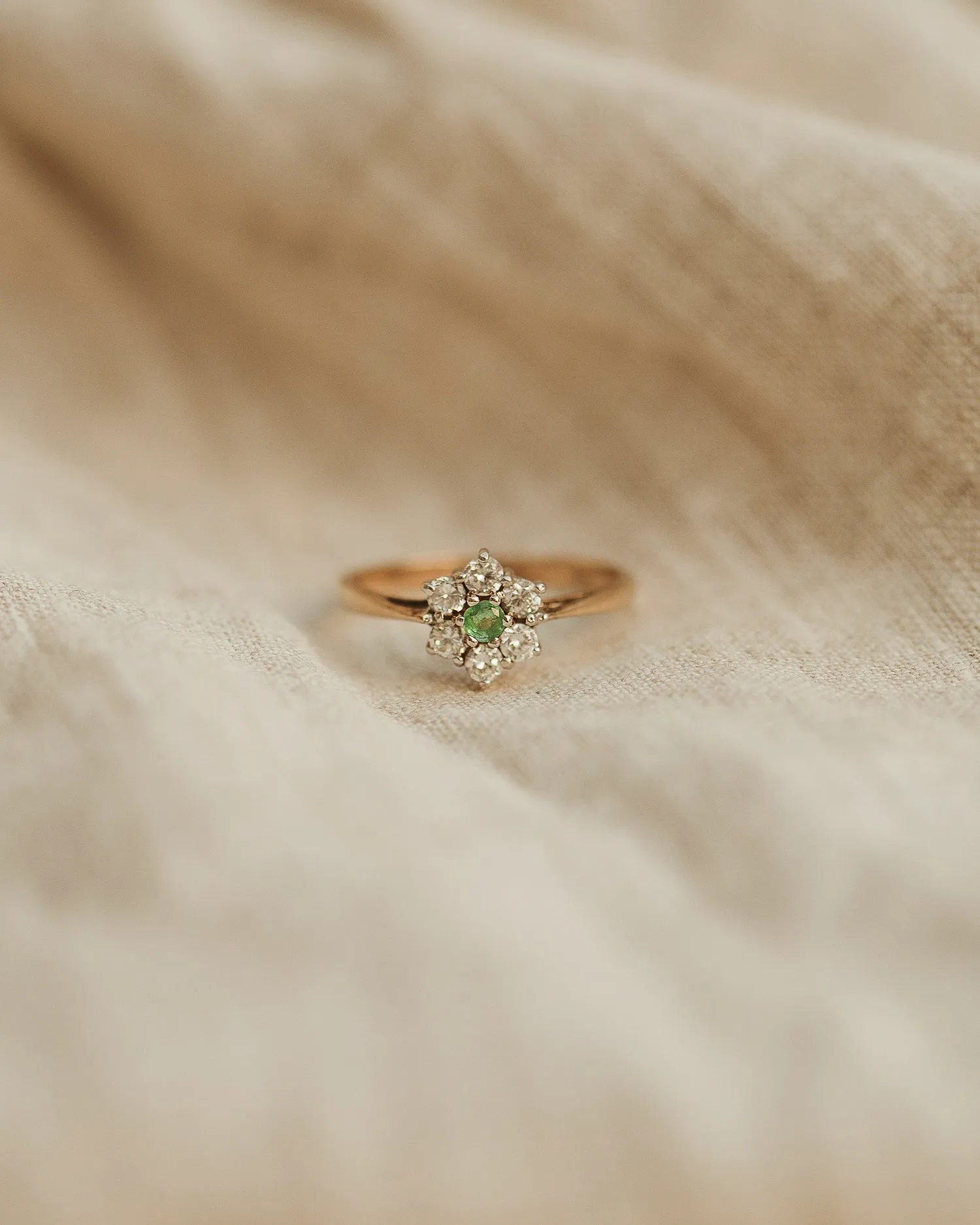 Sarafina 9ct Gold Emerald Cluster Ring sold by Rock n Rose