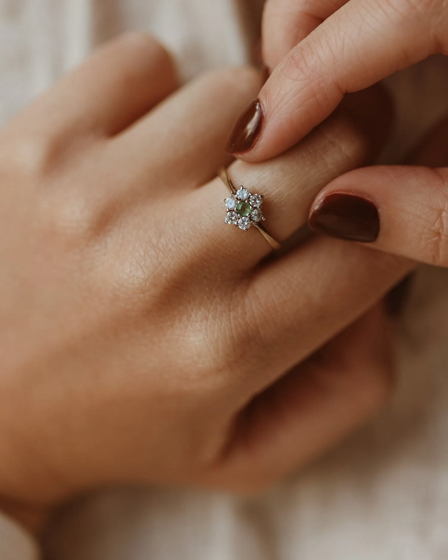 Sarafina 9ct Gold Emerald Cluster Ring sold by Rock n Rose product image thumbnail 2