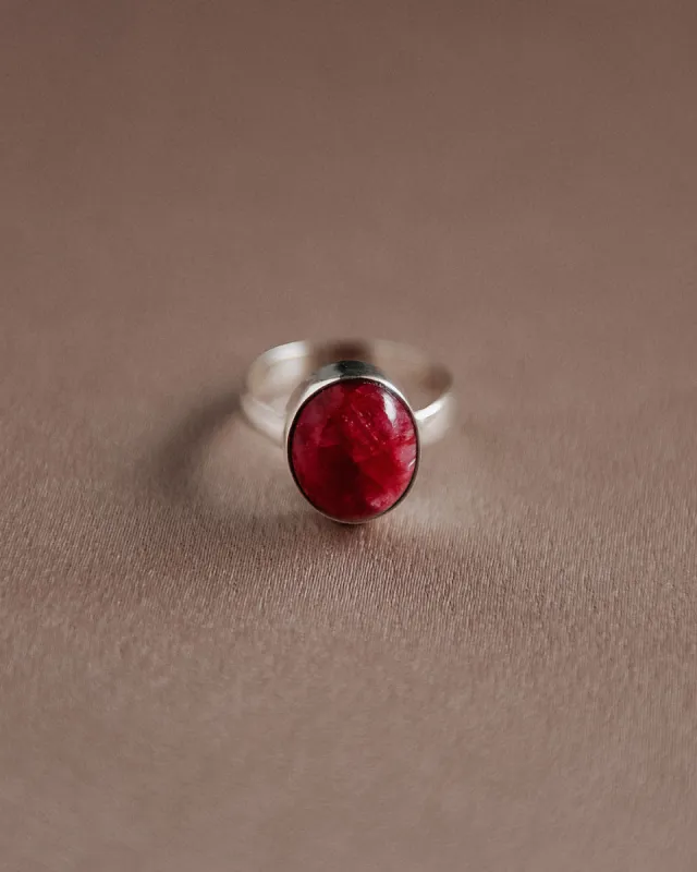 Ebba Sterling Silver Gemstone Ring - Ruby sold by Rock n Rose