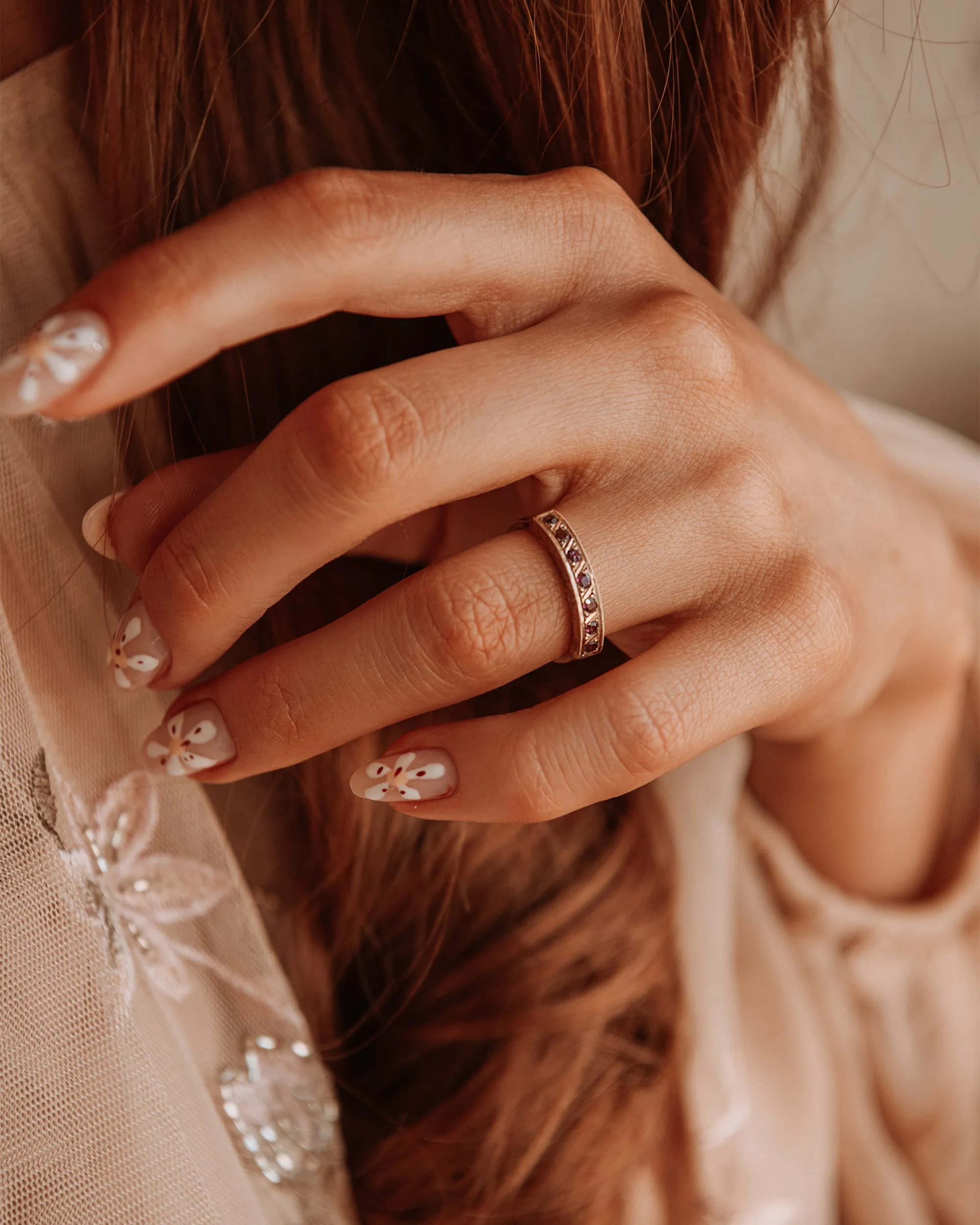 Mamie 9ct Gold Ruby Half Eternity Ring sold by Rock n Rose product image thumbnail 5