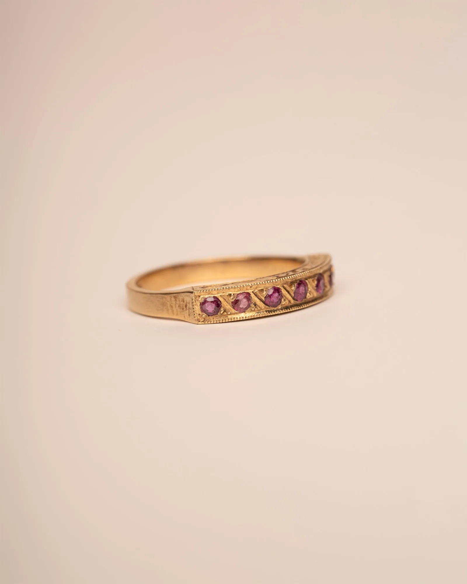 Mamie 9ct Gold Ruby Half Eternity Ring sold by Rock n Rose product image thumbnail 3