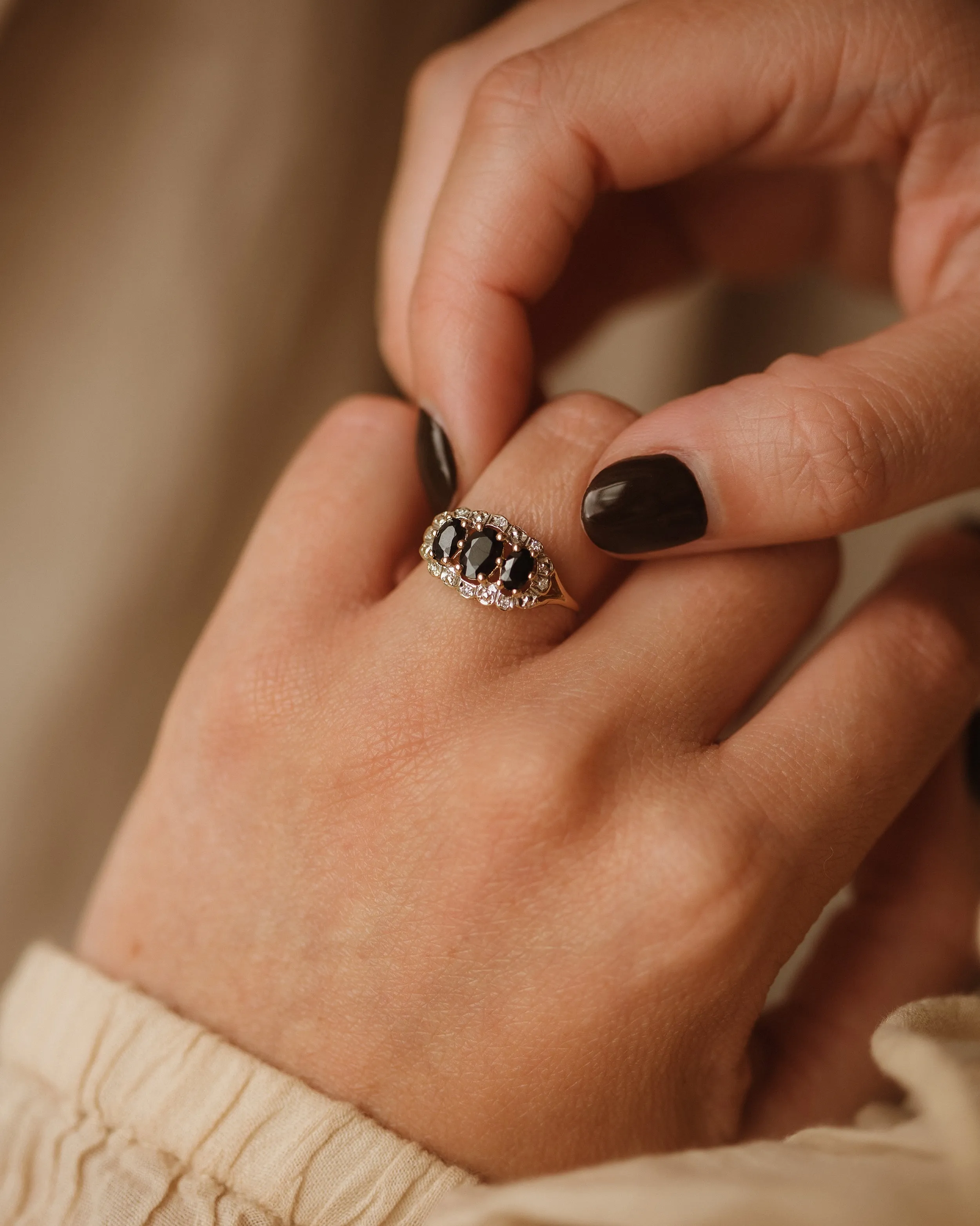 Mathilda Vintage 9ct Gold Sapphire & Diamond Ring sold by Rock n Rose product image thumbnail 5