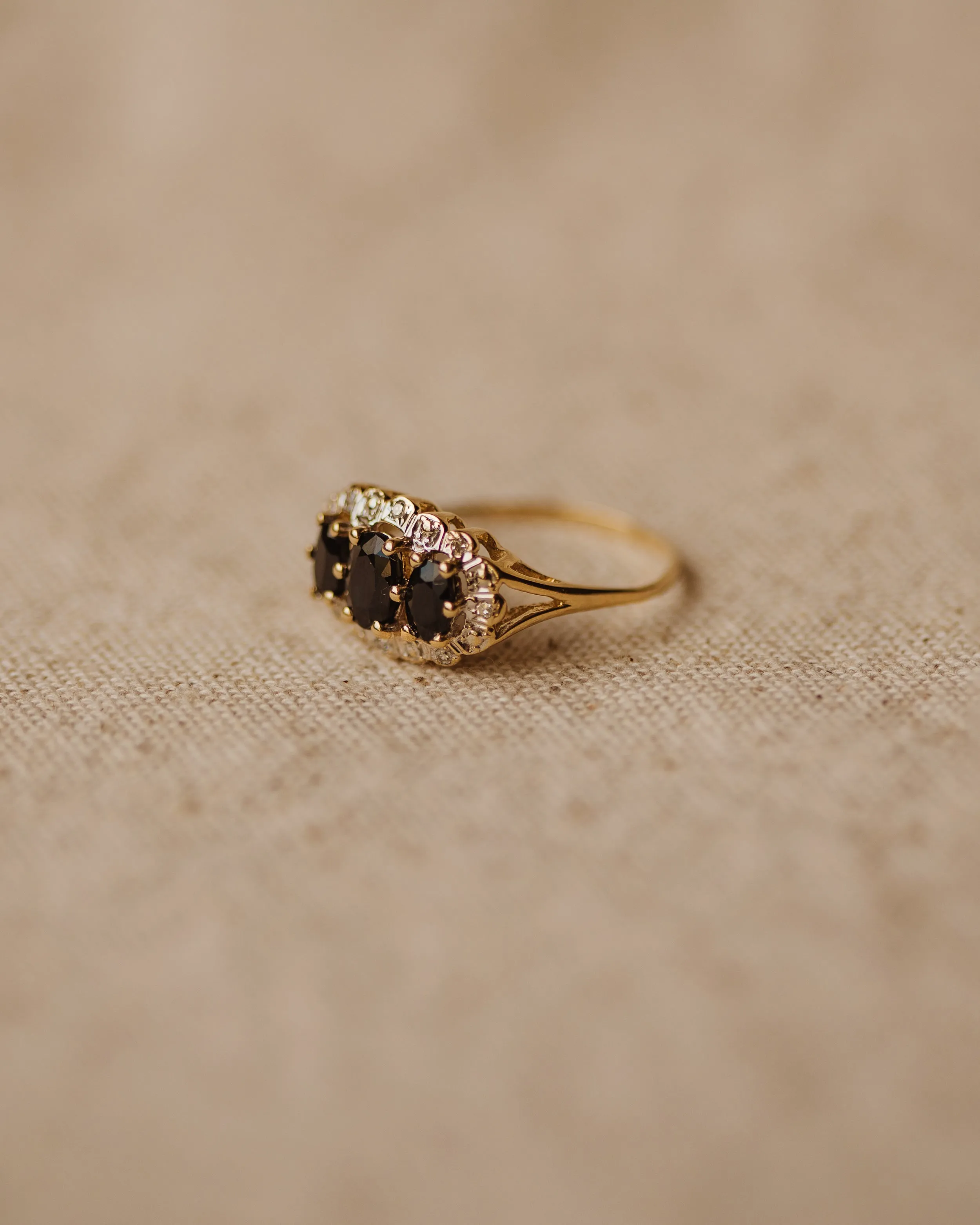 Mathilda Vintage 9ct Gold Sapphire & Diamond Ring sold by Rock n Rose product image thumbnail 3