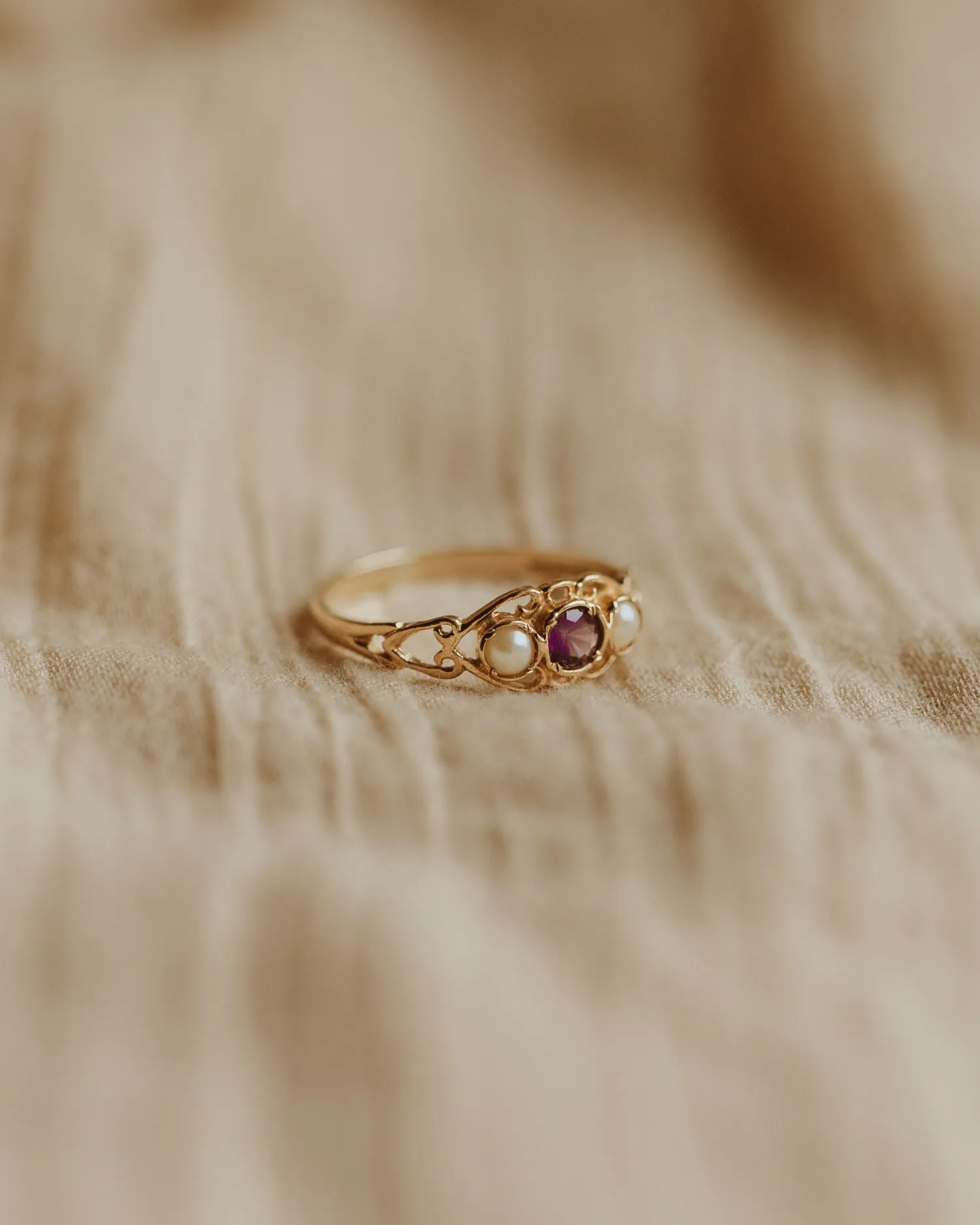 Thomasina 9ct Gold Amethyst & Pearl Ring sold by Rock n Rose product image thumbnail 3