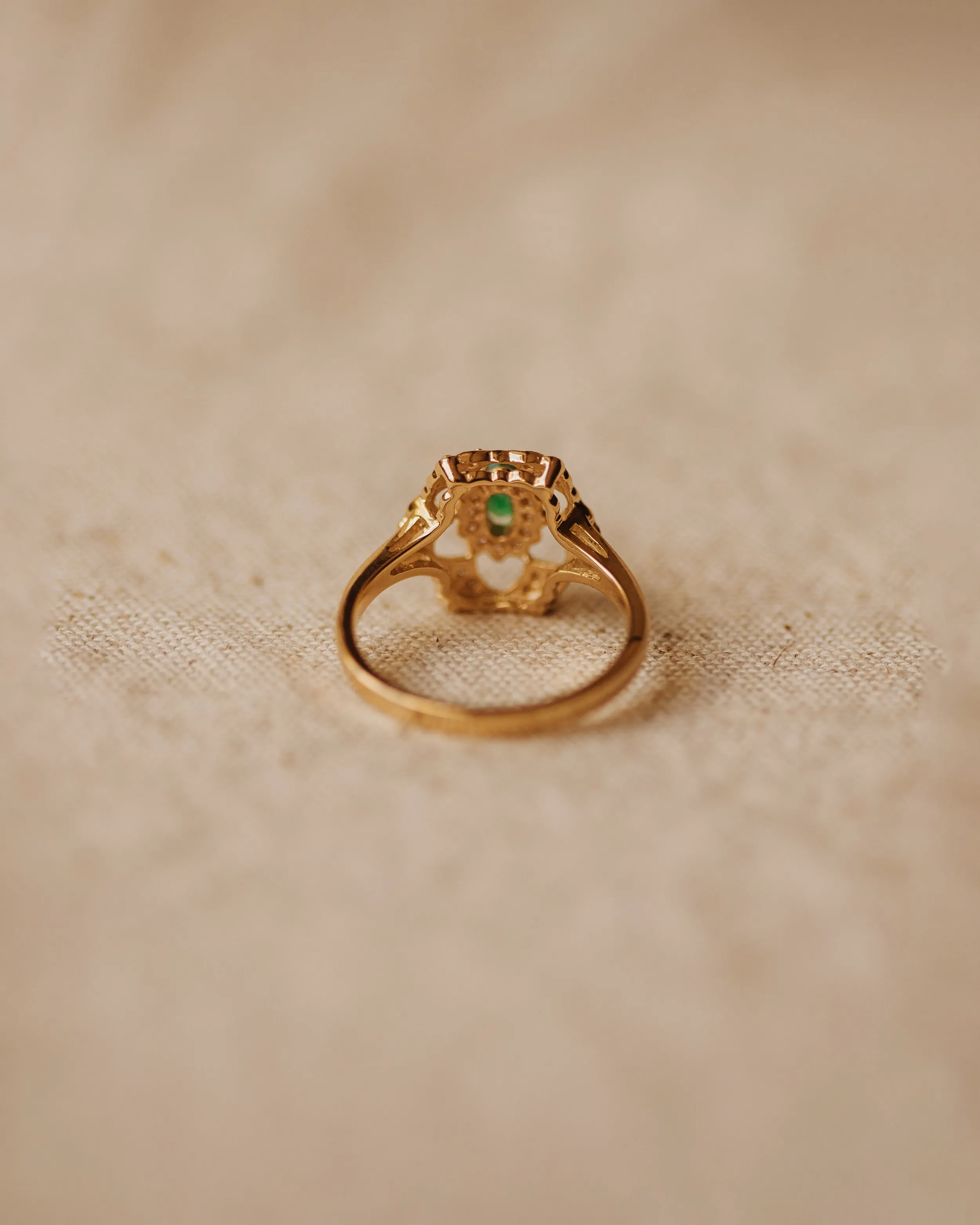 Maud Vintage 14ct Gold Emerald & Diamond Ring sold by Rock n Rose product image thumbnail 5