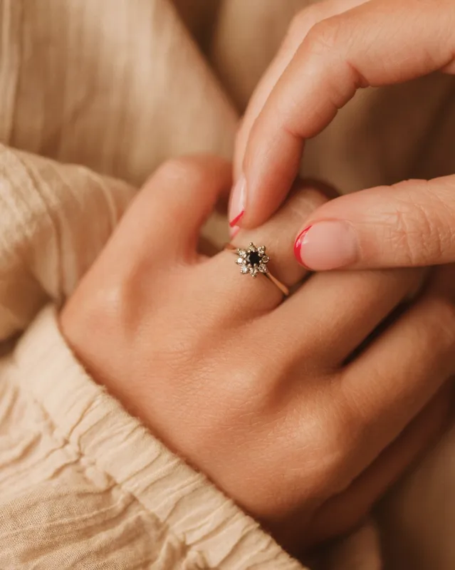 Harriette 9ct Gold Sapphire Cluster Ring sold by Rock n Rose