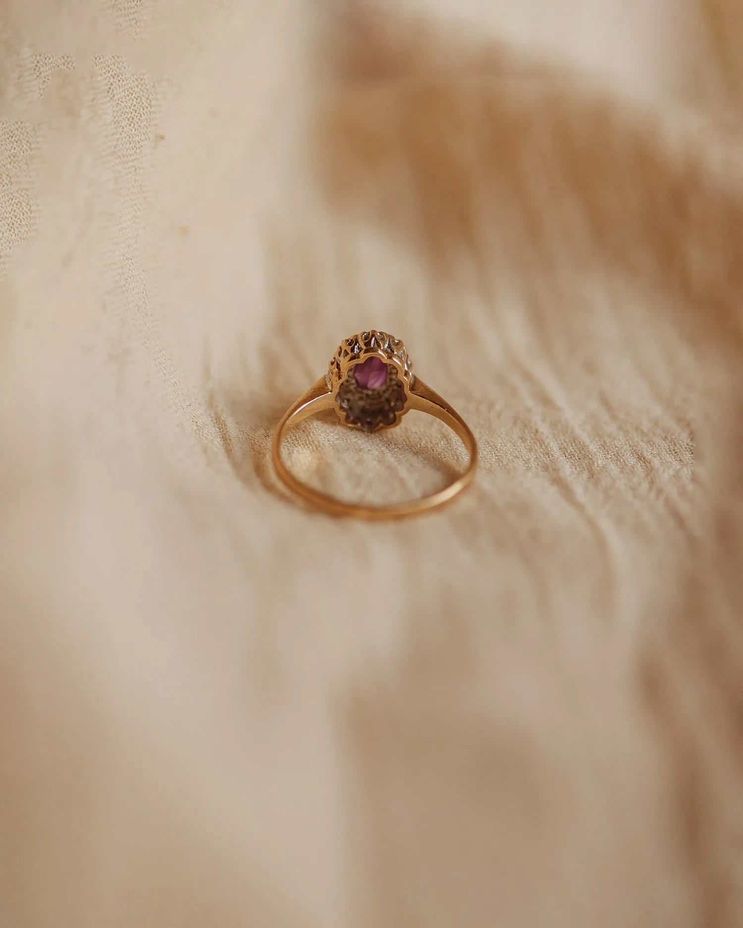 Emmeline 9ct Gold Vintage Amethyst & Diamond Ring sold by Rock n Rose product image thumbnail 4