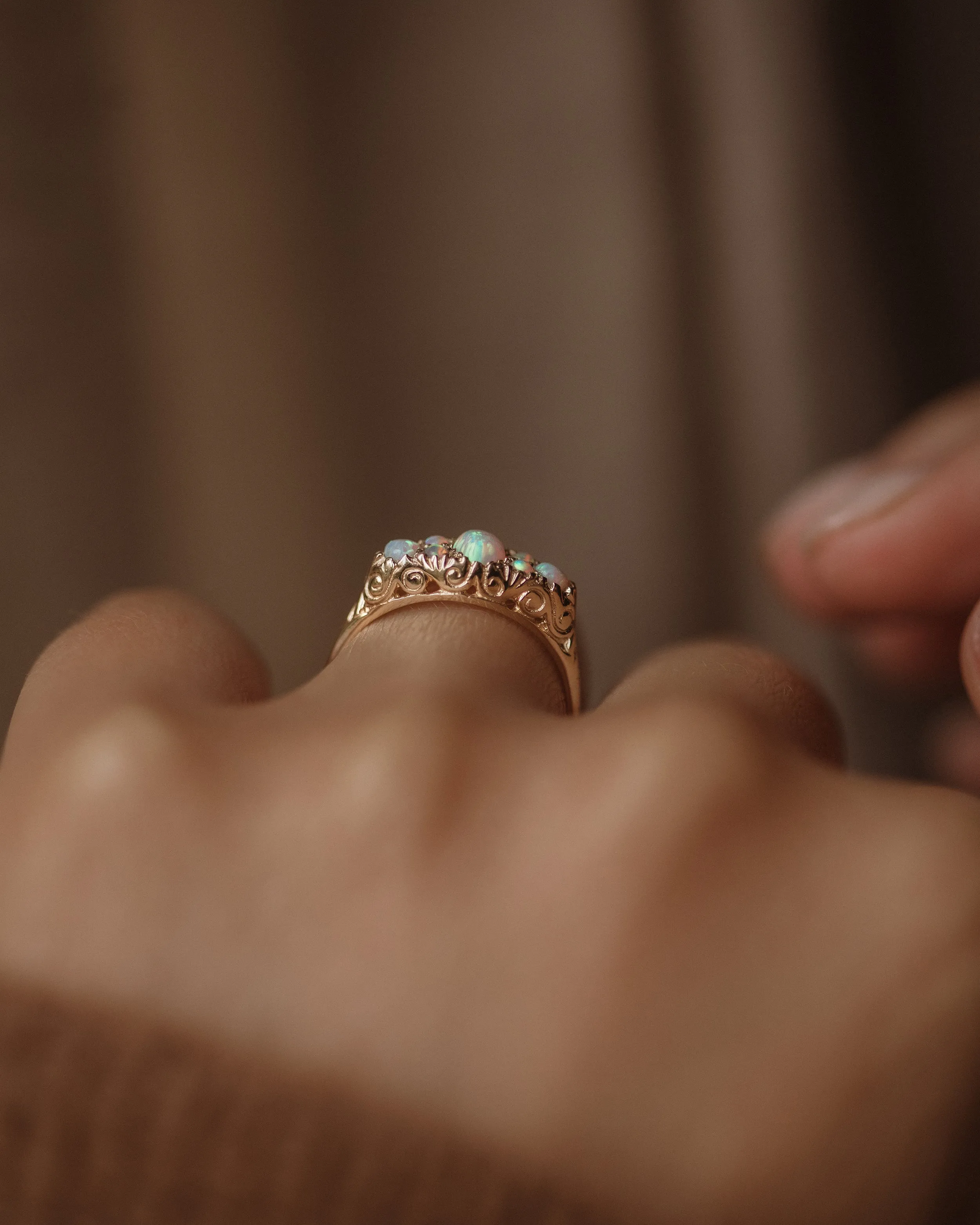 Bessie Vintage 9ct Gold Opal Seven Stone Ring sold by Rock n Rose product image thumbnail 2