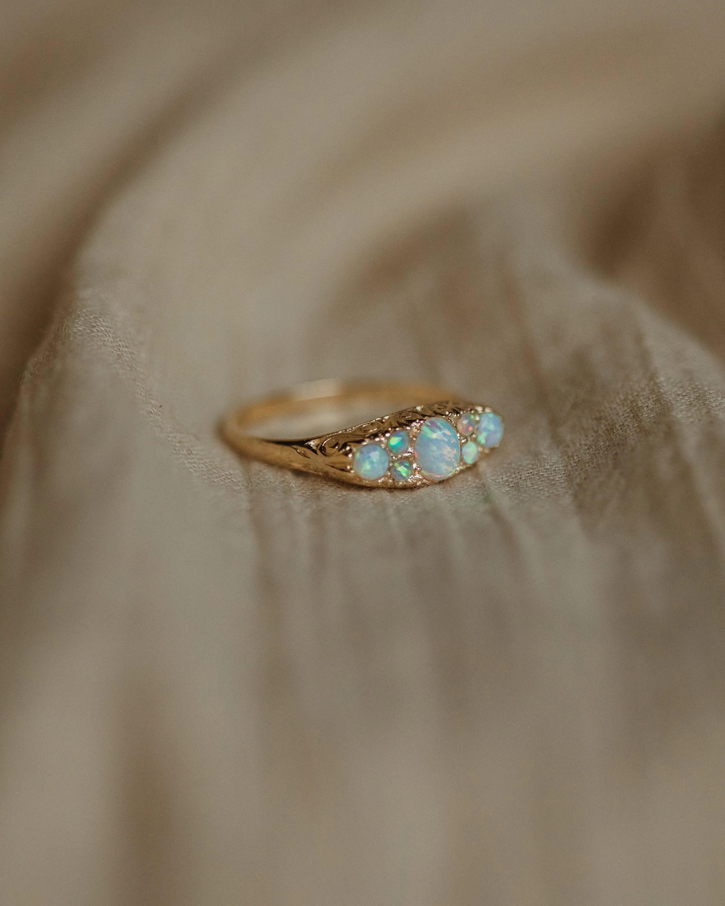 Bessie Vintage 9ct Gold Opal Seven Stone Ring sold by Rock n Rose product image thumbnail 5