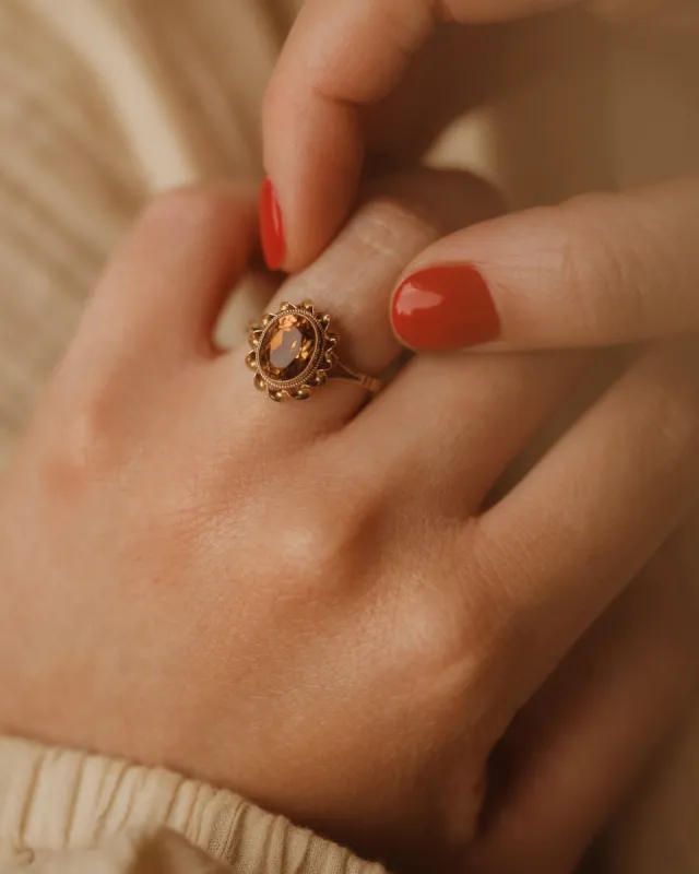 Bertie 1971 9ct Gold Citrine Ring sold by Rock n Rose