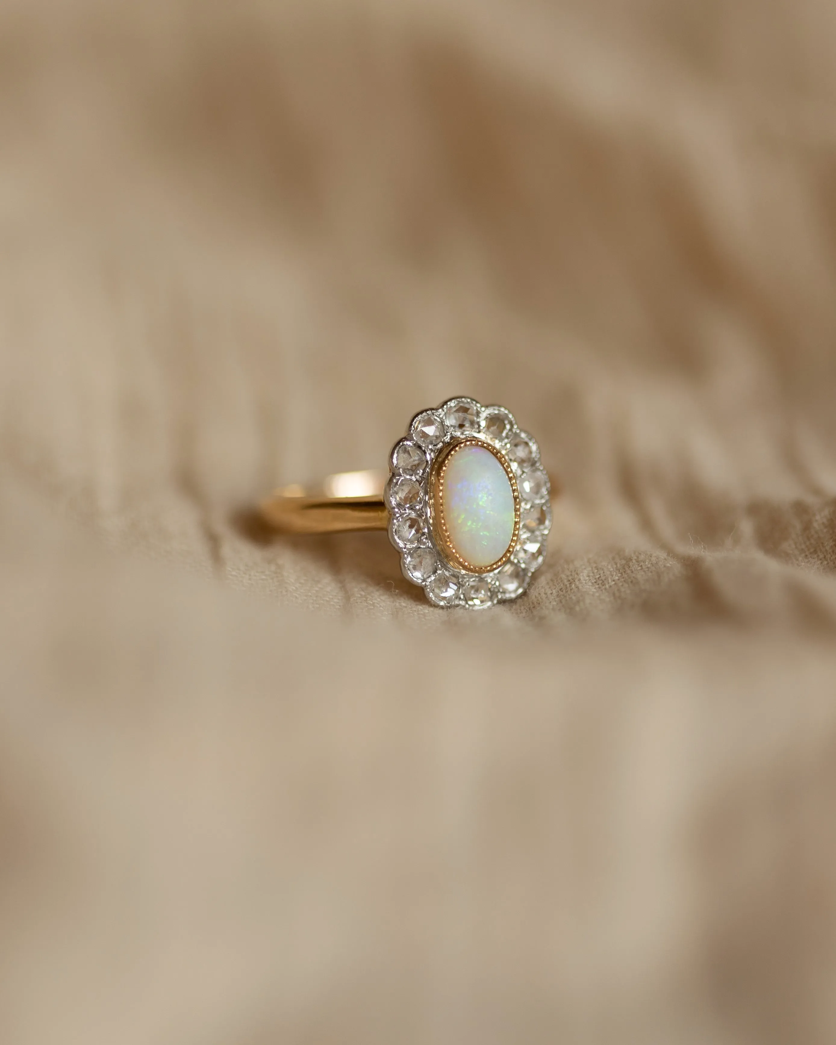 Fenella Antique 18ct Gold Opal & Diamond Cluster Ring sold by Rock n Rose product image thumbnail 4
