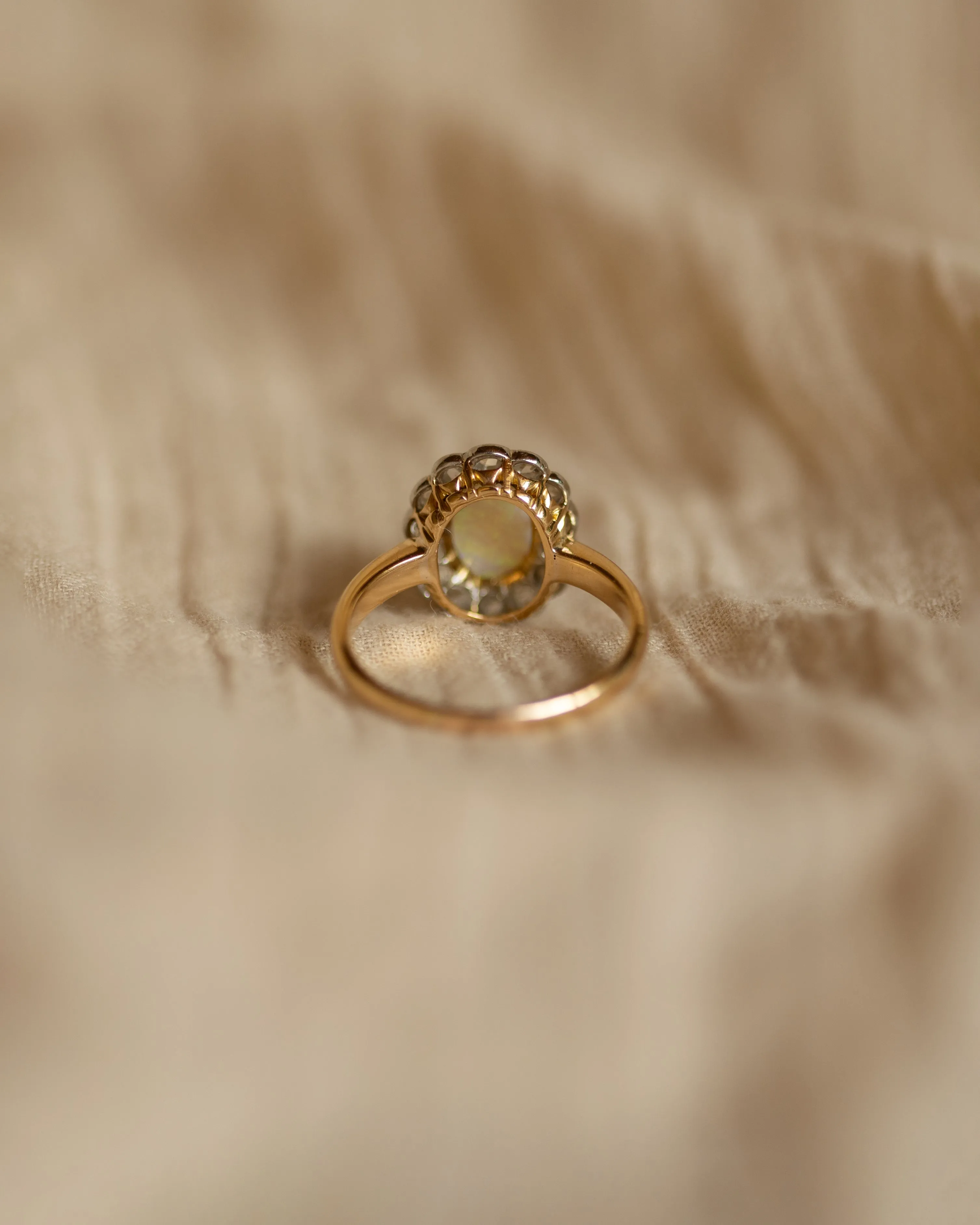 Fenella Antique 18ct Gold Opal & Diamond Cluster Ring sold by Rock n Rose product image thumbnail 5