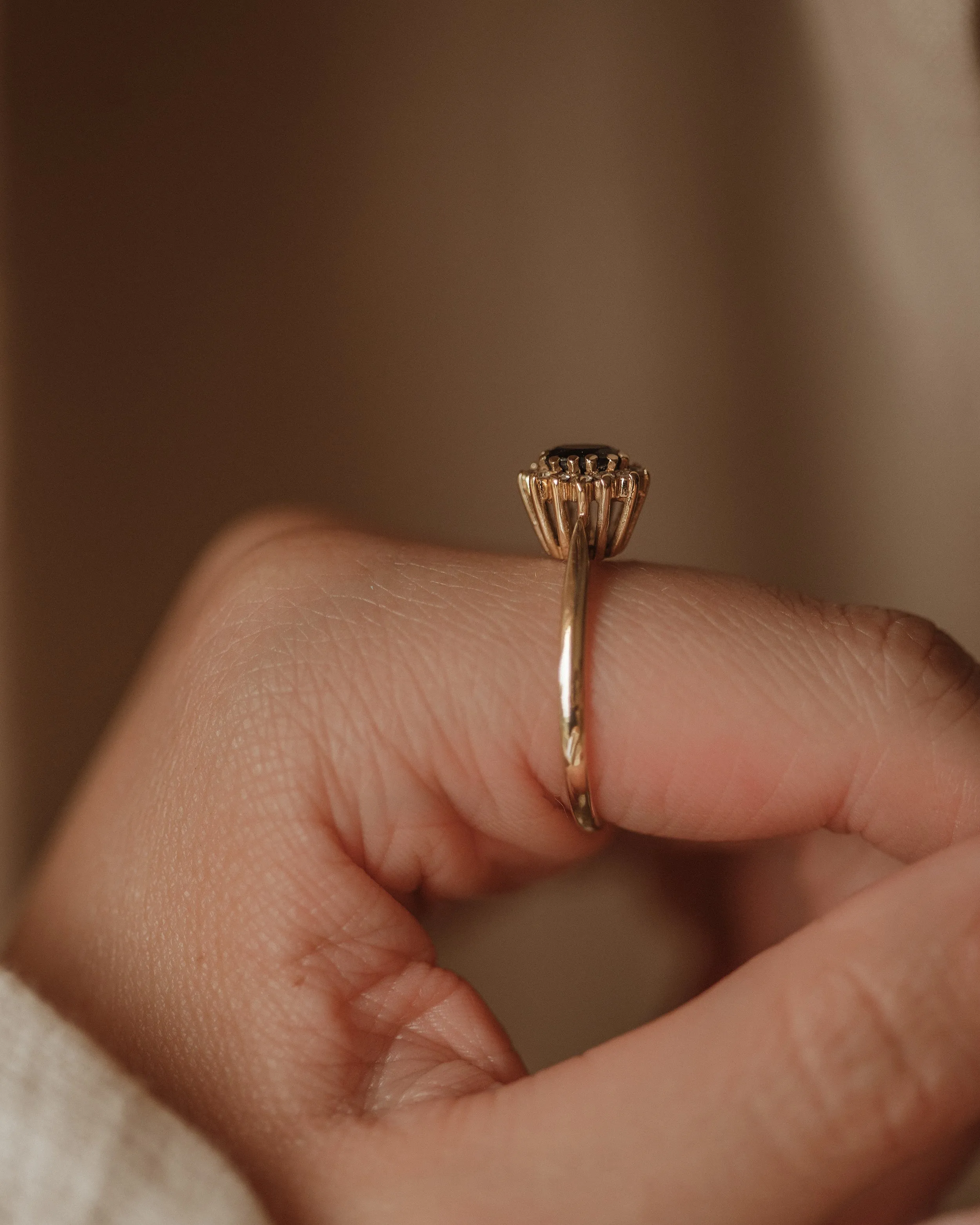 Anna 1983 Vintage 9ct Gold Sapphire & Diamond Cluster Ring sold by Rock n Rose product image thumbnail 2