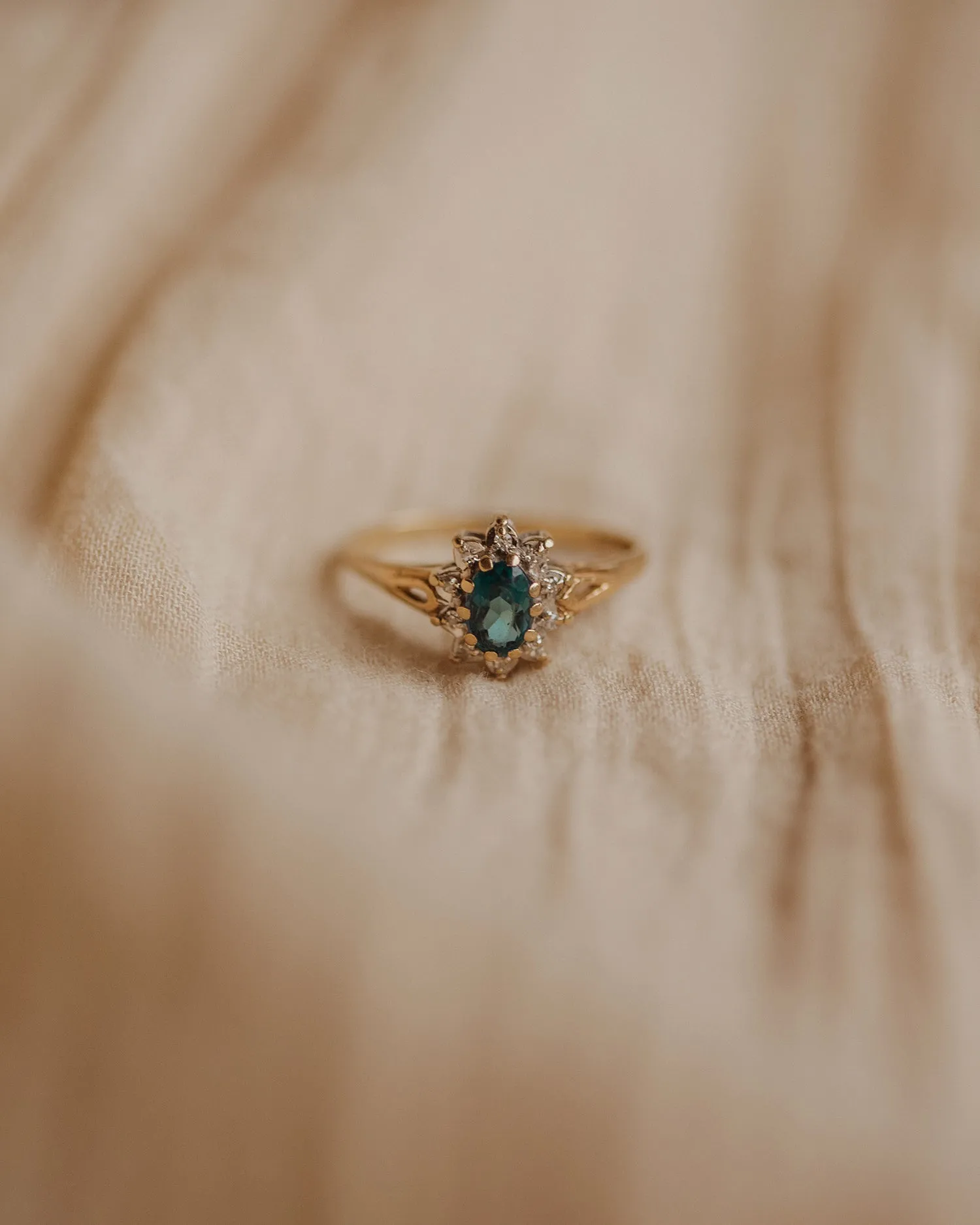Imogen 1987 9ct Gold Vintage Blue Topaz Ring sold by Rock n Rose