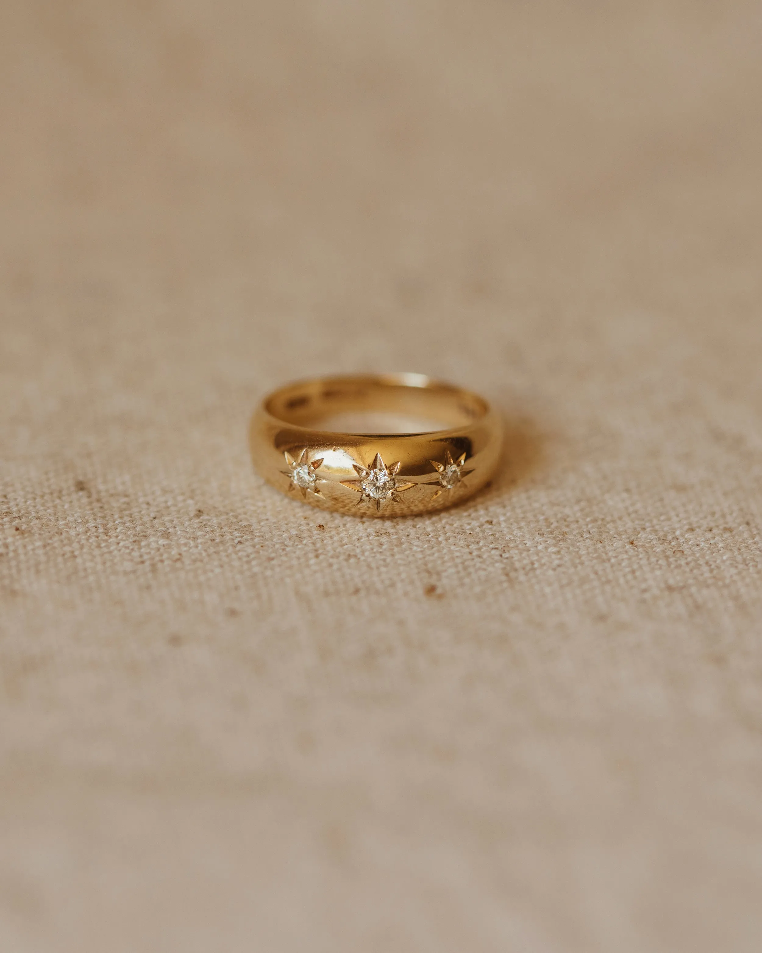 Claudie Vintage 9ct Gold Star Set Diamond Gypsy Ring sold by Rock n Rose product image thumbnail 2