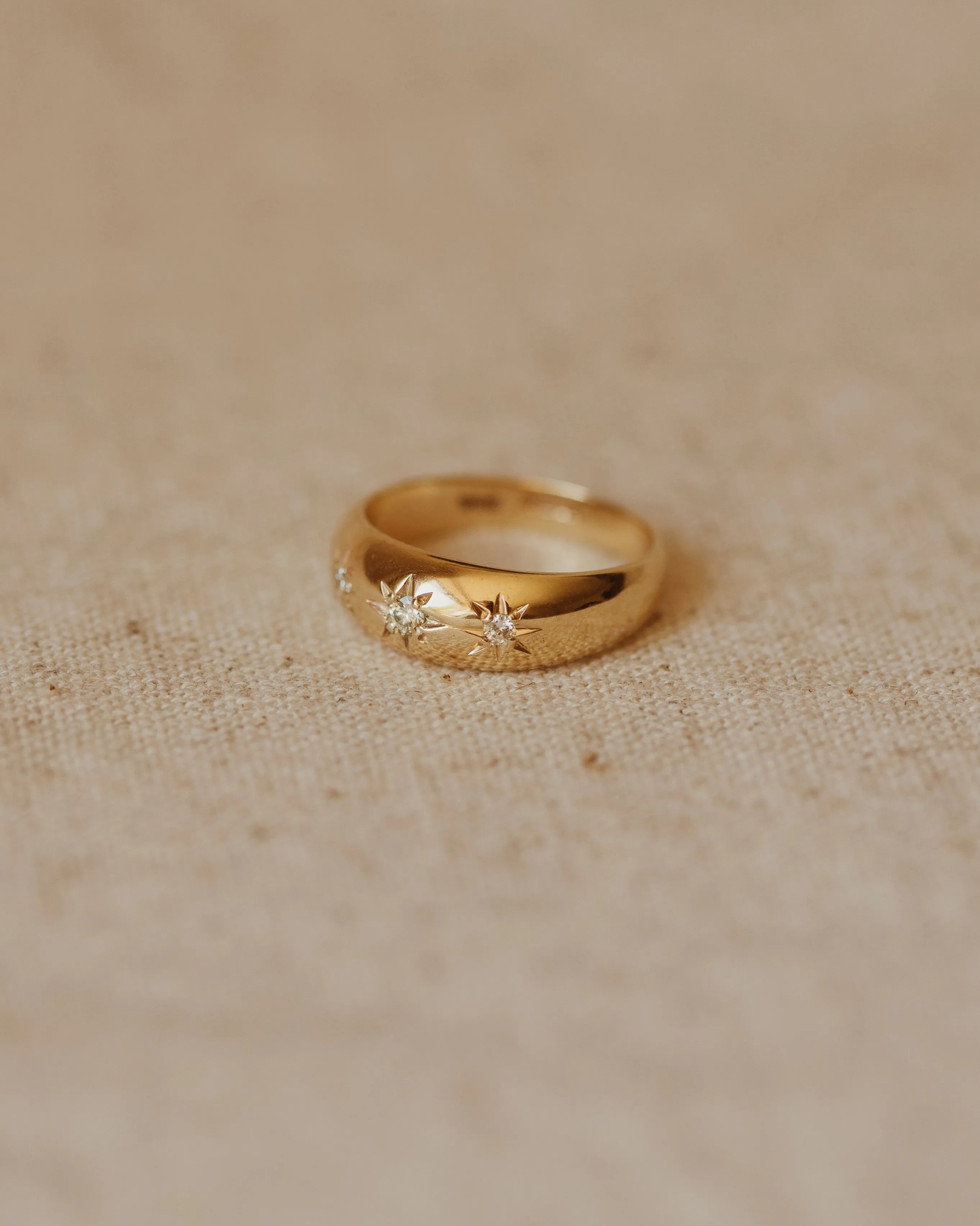 Claudie Vintage 9ct Gold Star Set Diamond Gypsy Ring sold by Rock n Rose product image thumbnail 3