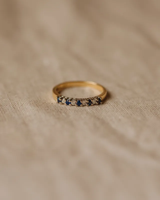 Jessie 18ct Gold Sapphire & Diamond Half Eternity Ring sold by Rock n Rose