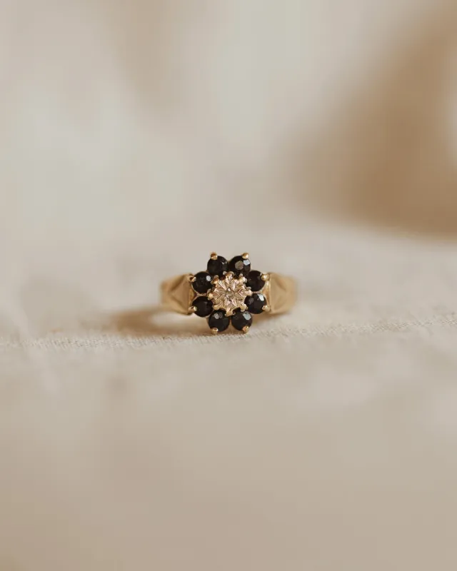 Gladys 9ct Gold Sapphire & Diamond Ring sold by Rock n Rose