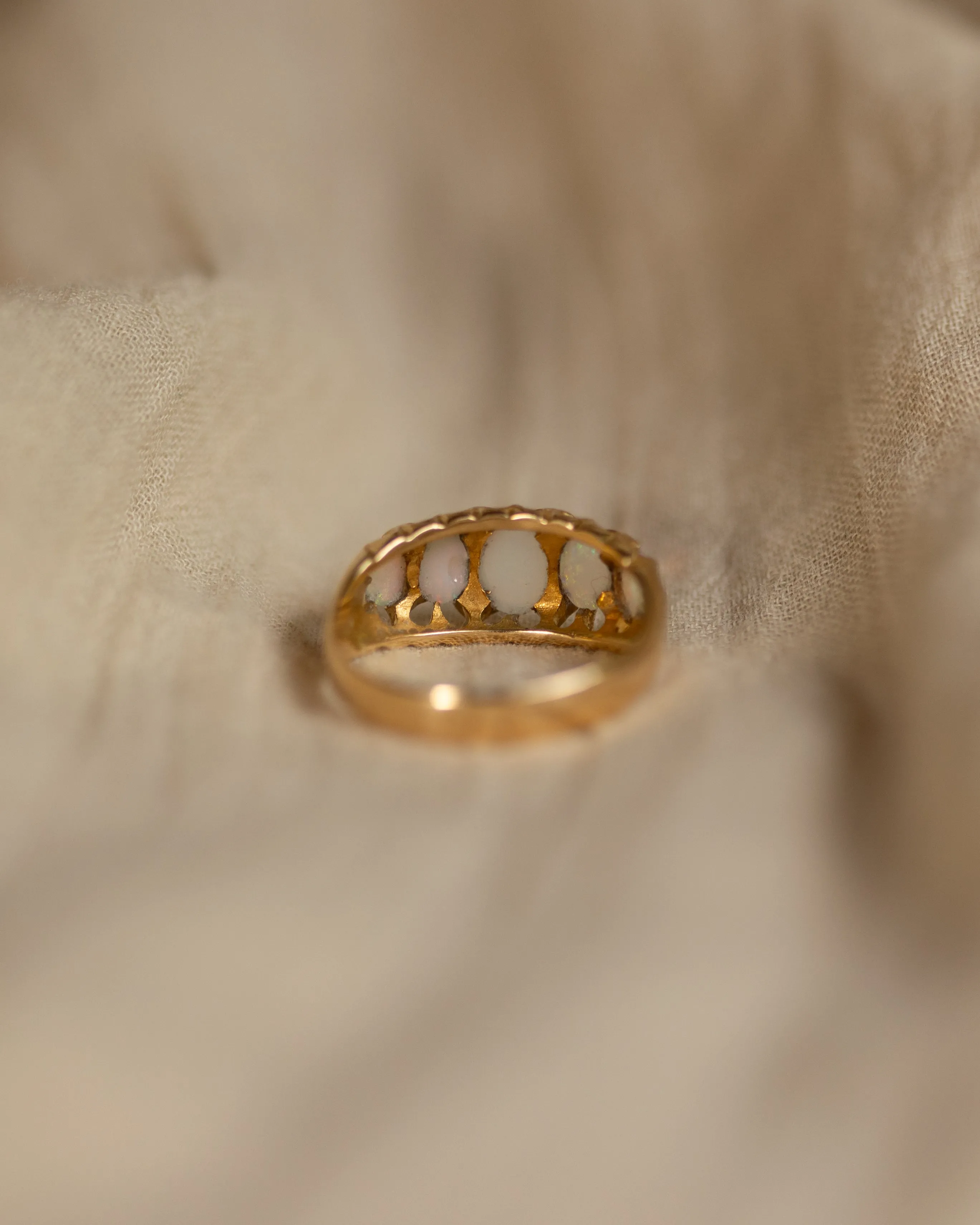 Gwyneth 1919 Antique 18ct Gold Opal Five Stone Ring sold by Rock n Rose product image thumbnail 5