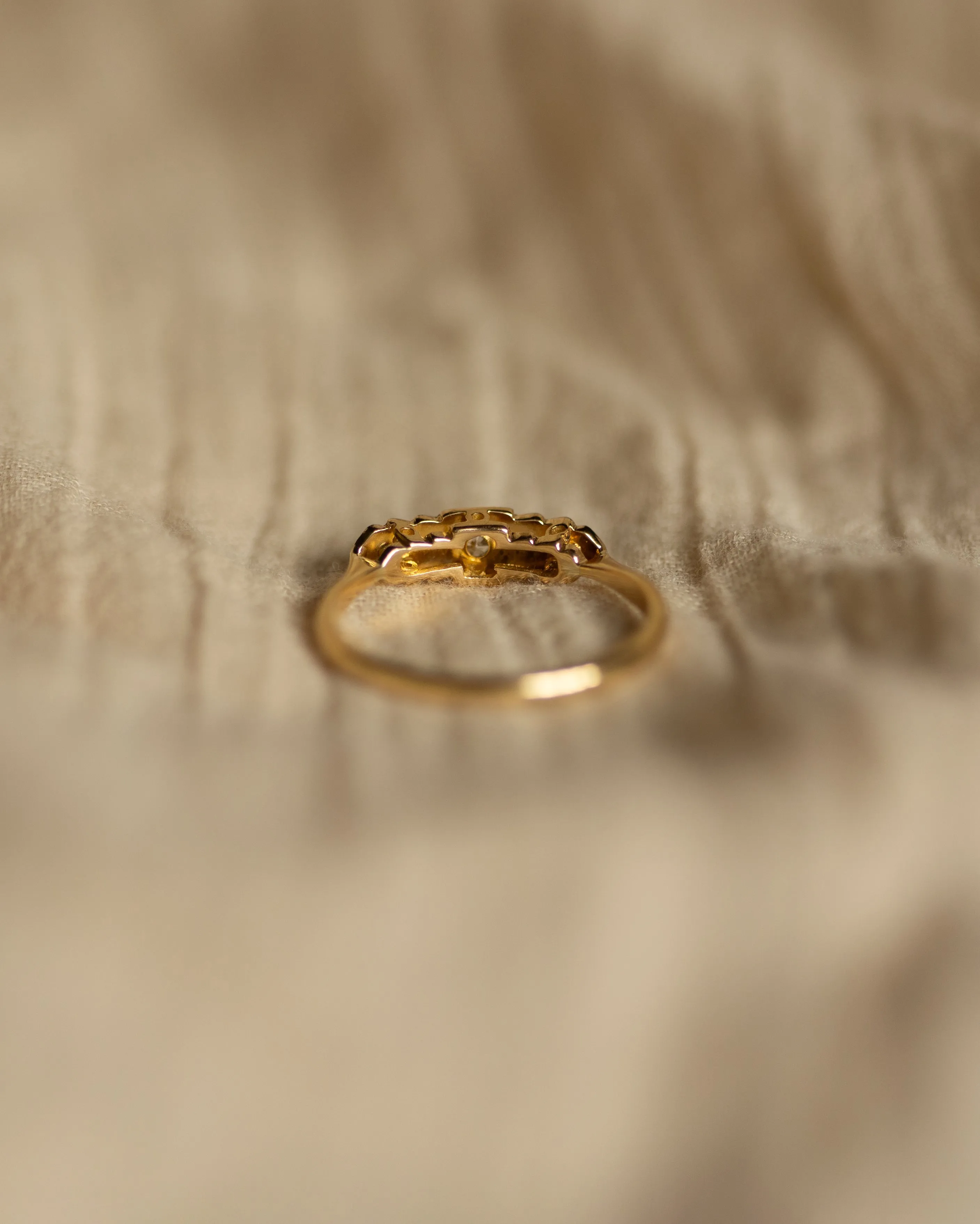 Marcia Vintage Art Deco 18ct Gold Diamond Trilogy Ring sold by Rock n Rose product image thumbnail 5