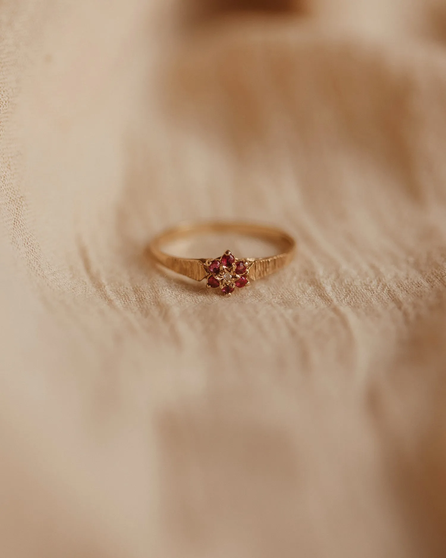 Peggy 1988 9ct Gold Vintage Ruby & Diamond Ring sold by Rock n Rose product image thumbnail 2