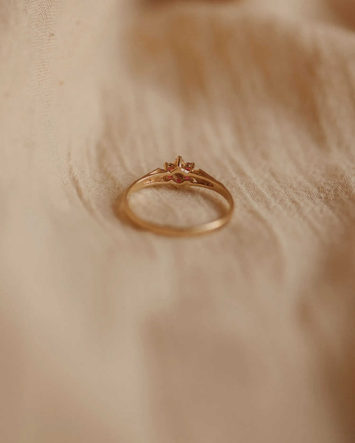 Peggy 1988 9ct Gold Vintage Ruby & Diamond Ring sold by Rock n Rose product image thumbnail 4