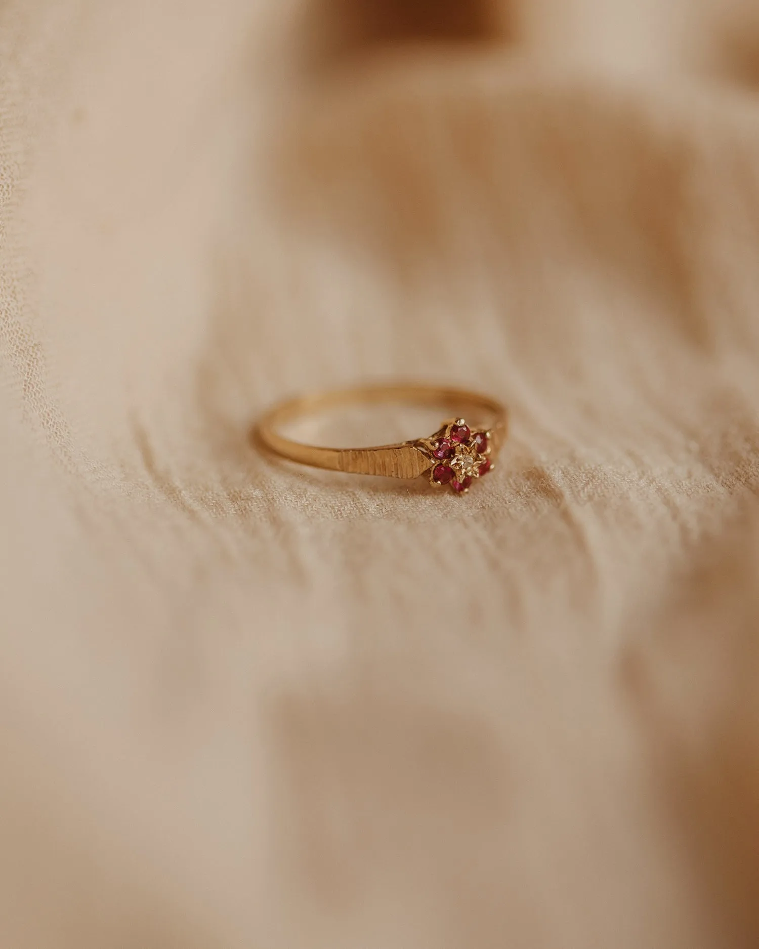 Peggy 1988 9ct Gold Vintage Ruby & Diamond Ring sold by Rock n Rose product image thumbnail 3
