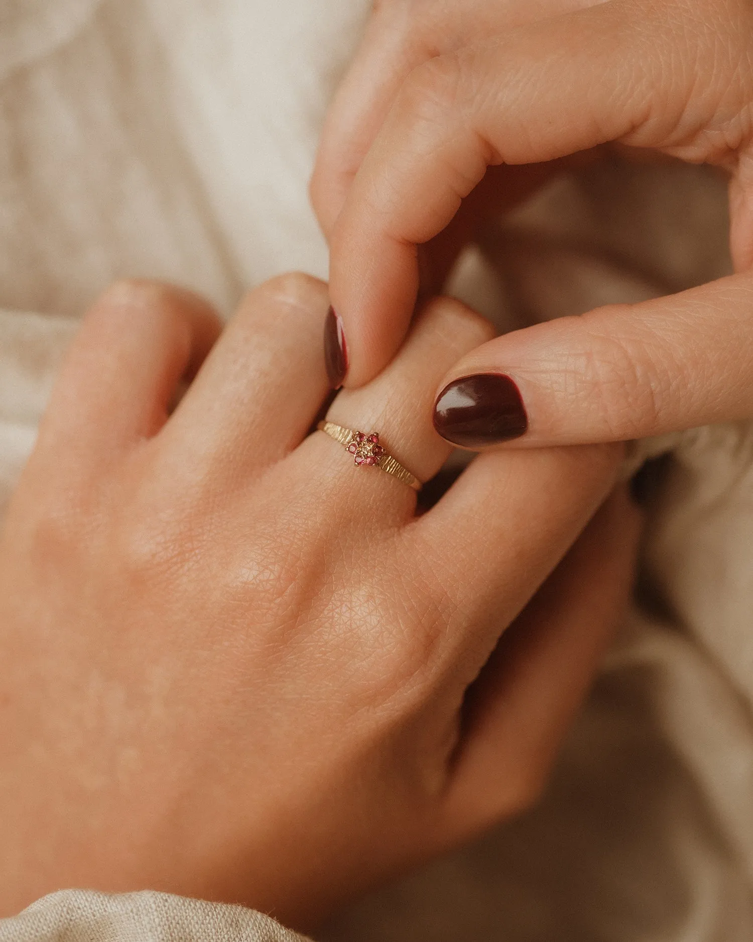 Peggy 1988 9ct Gold Vintage Ruby & Diamond Ring sold by Rock n Rose