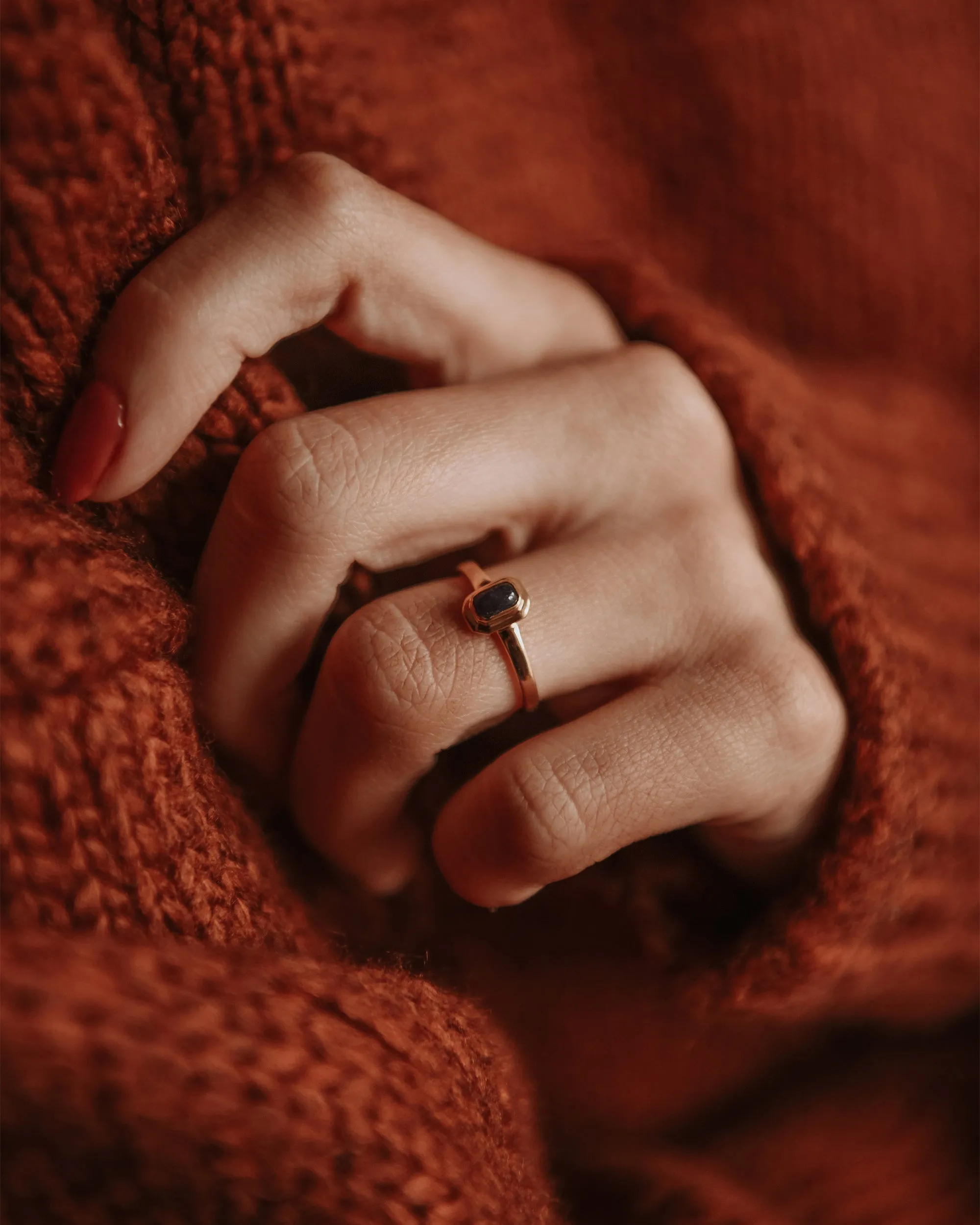 Frances Gold Vermeil Birthstone Ring - September sold by Rock n Rose product image thumbnail 4