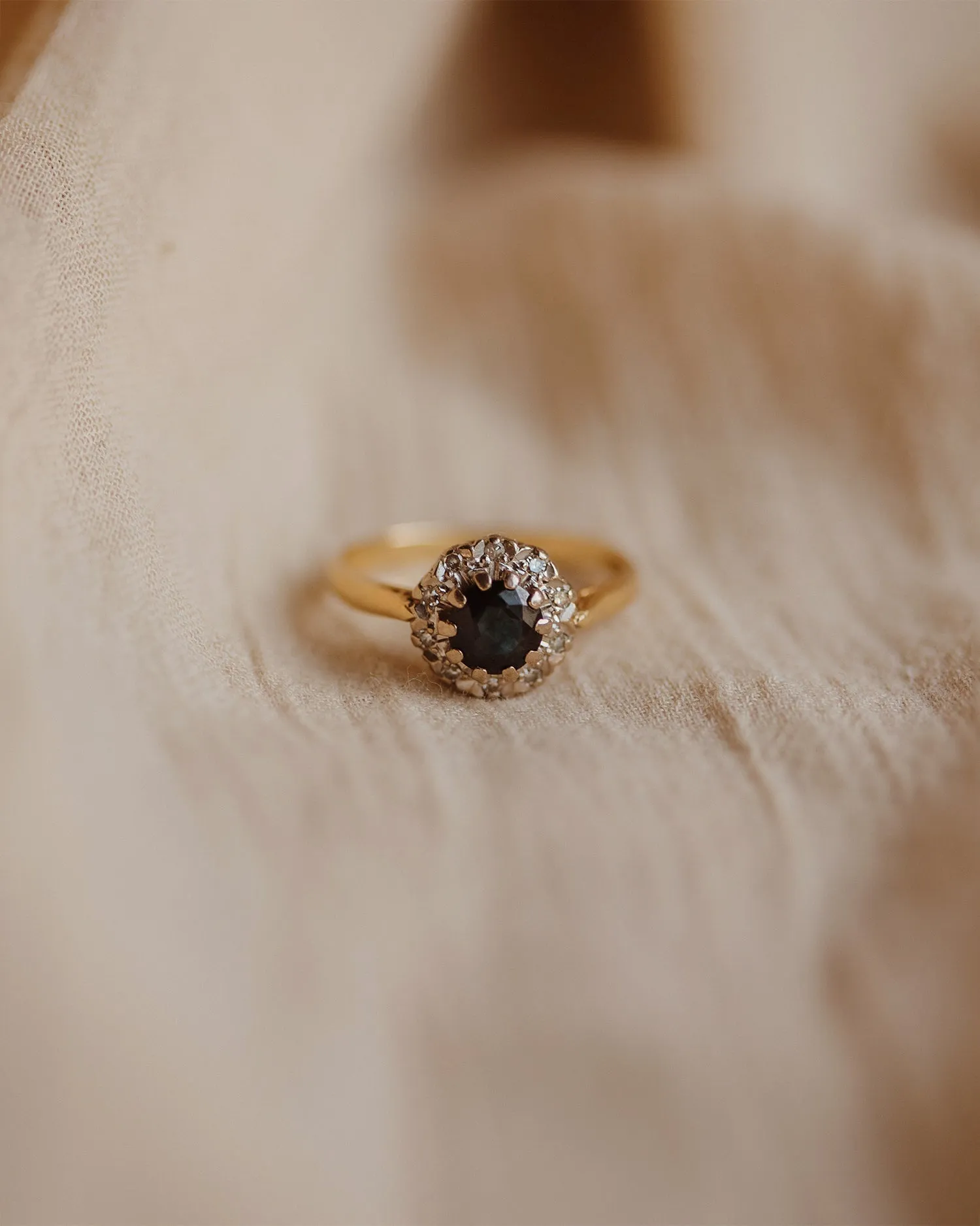 Vivian 18ct Gold Vintage Sapphire & Diamond Ring sold by Rock n Rose product image thumbnail 2