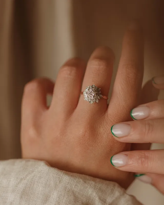 Georgiana 1983 9ct Gold Diamond Cluster Ring sold by Rock n Rose