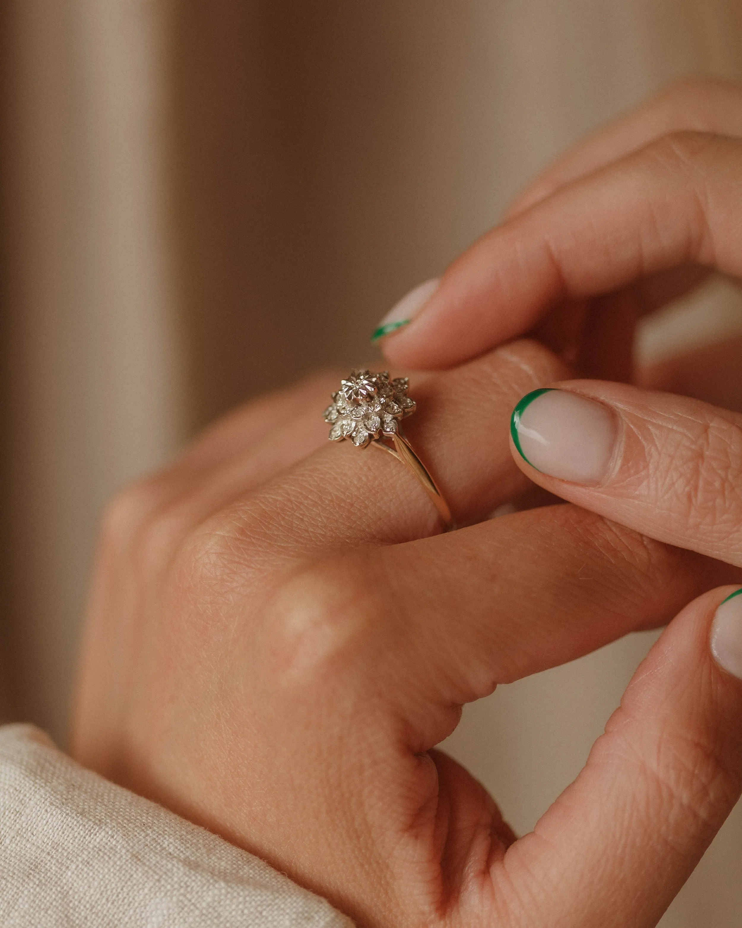 Georgiana 1983 9ct Gold Diamond Cluster Ring sold by Rock n Rose product image thumbnail 2