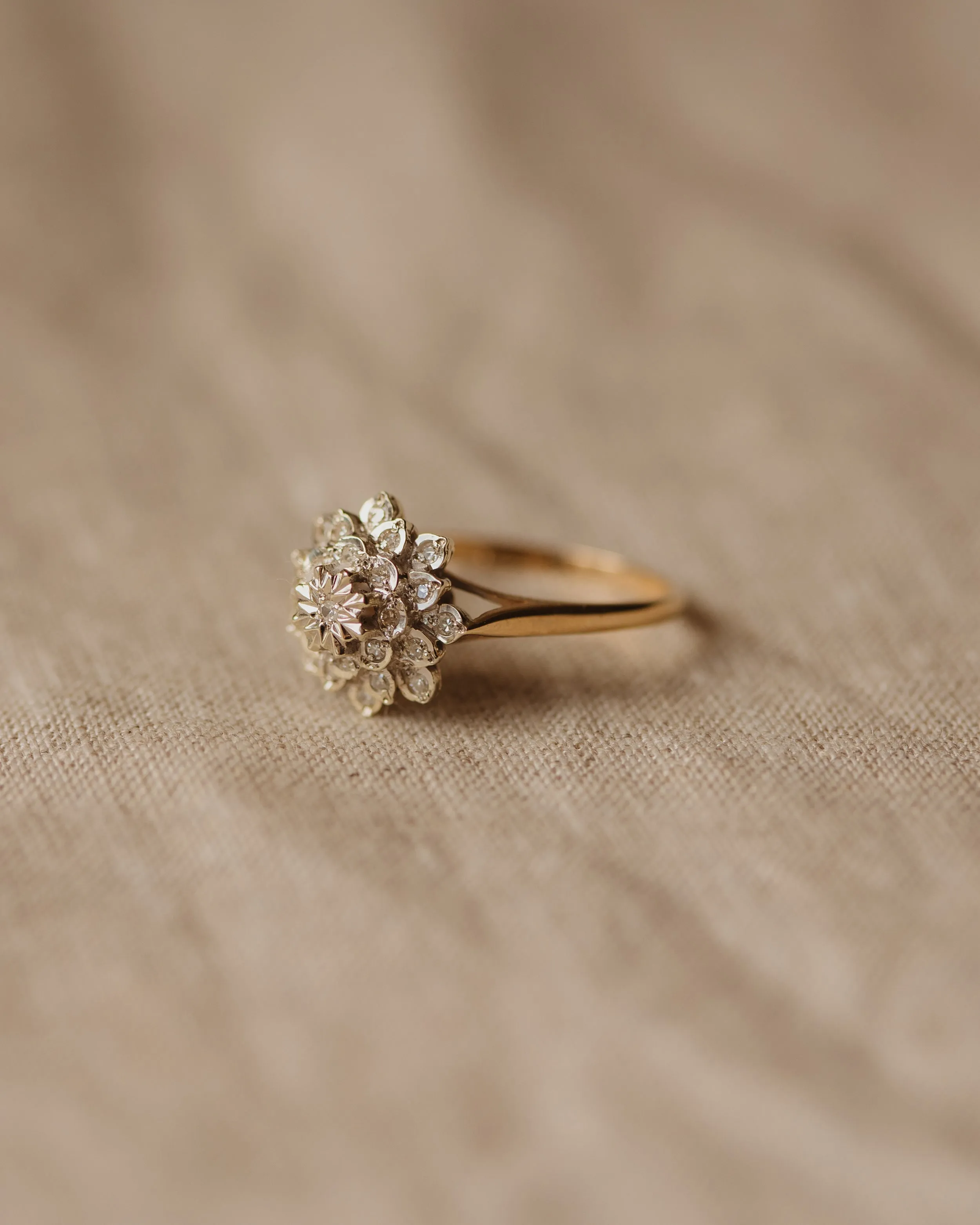 Georgiana 1983 9ct Gold Diamond Cluster Ring sold by Rock n Rose product image thumbnail 4