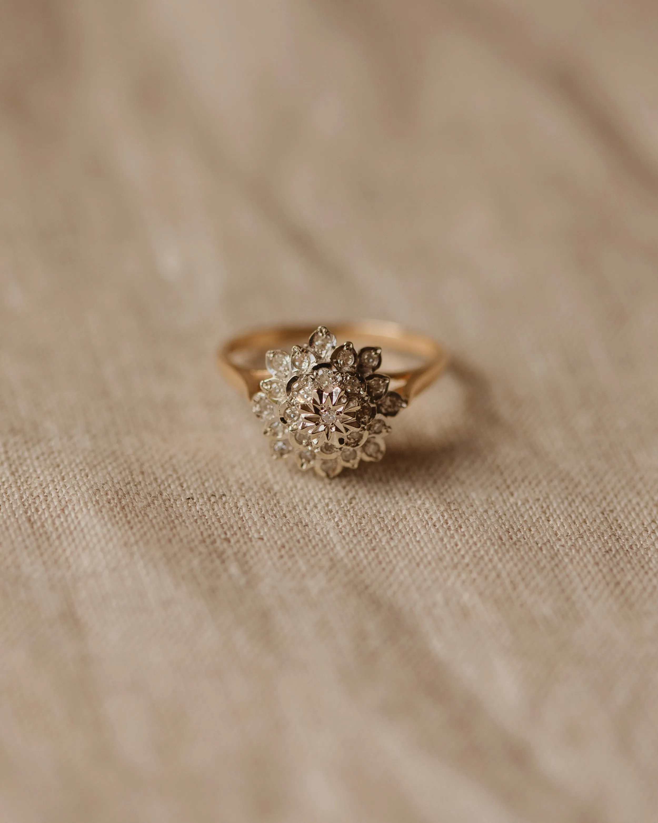 Georgiana 1983 9ct Gold Diamond Cluster Ring sold by Rock n Rose product image thumbnail 3