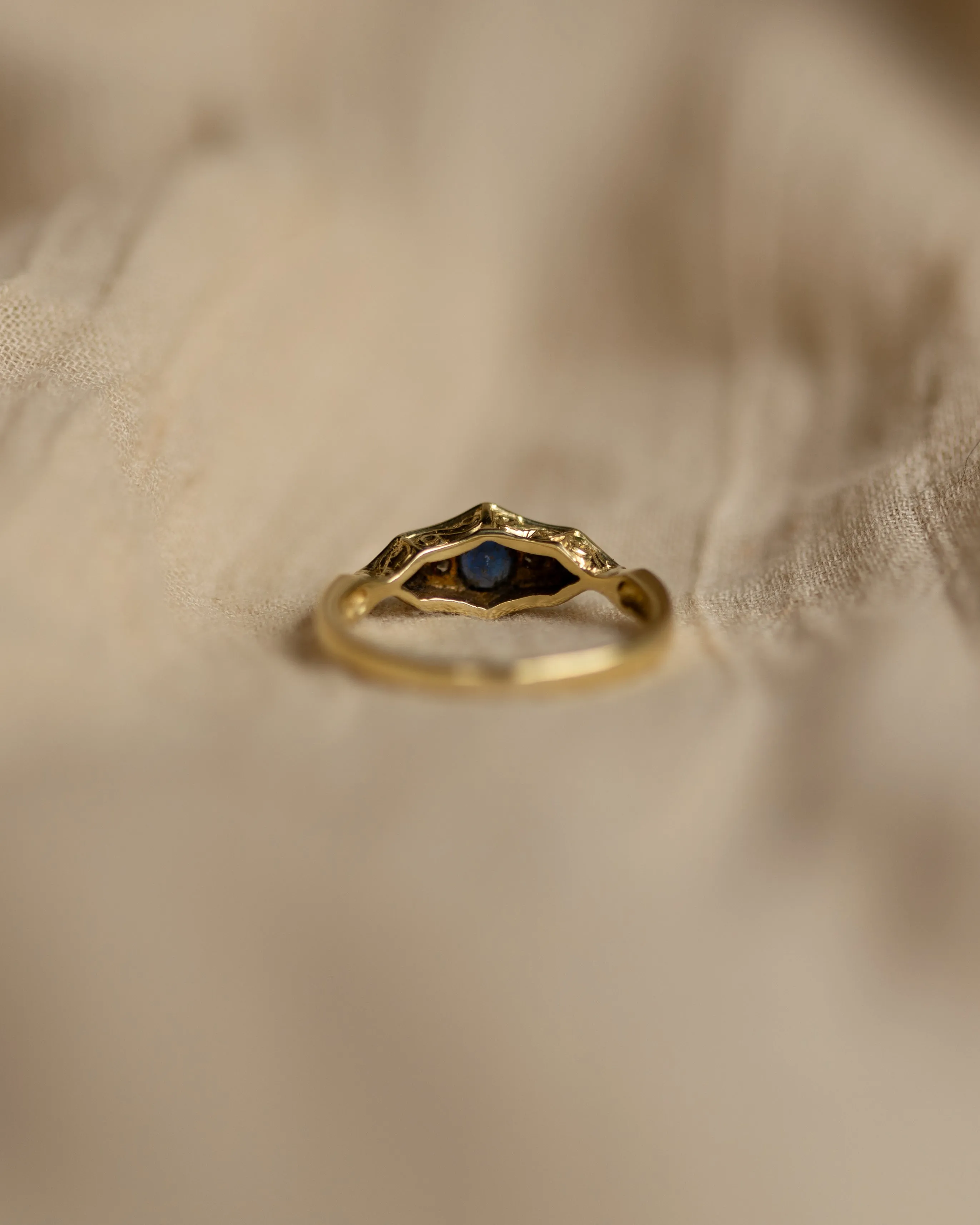 Harriette 1982 Vintage 18ct Gold Sapphire & Diamond Ring sold by Rock n Rose product image thumbnail 5