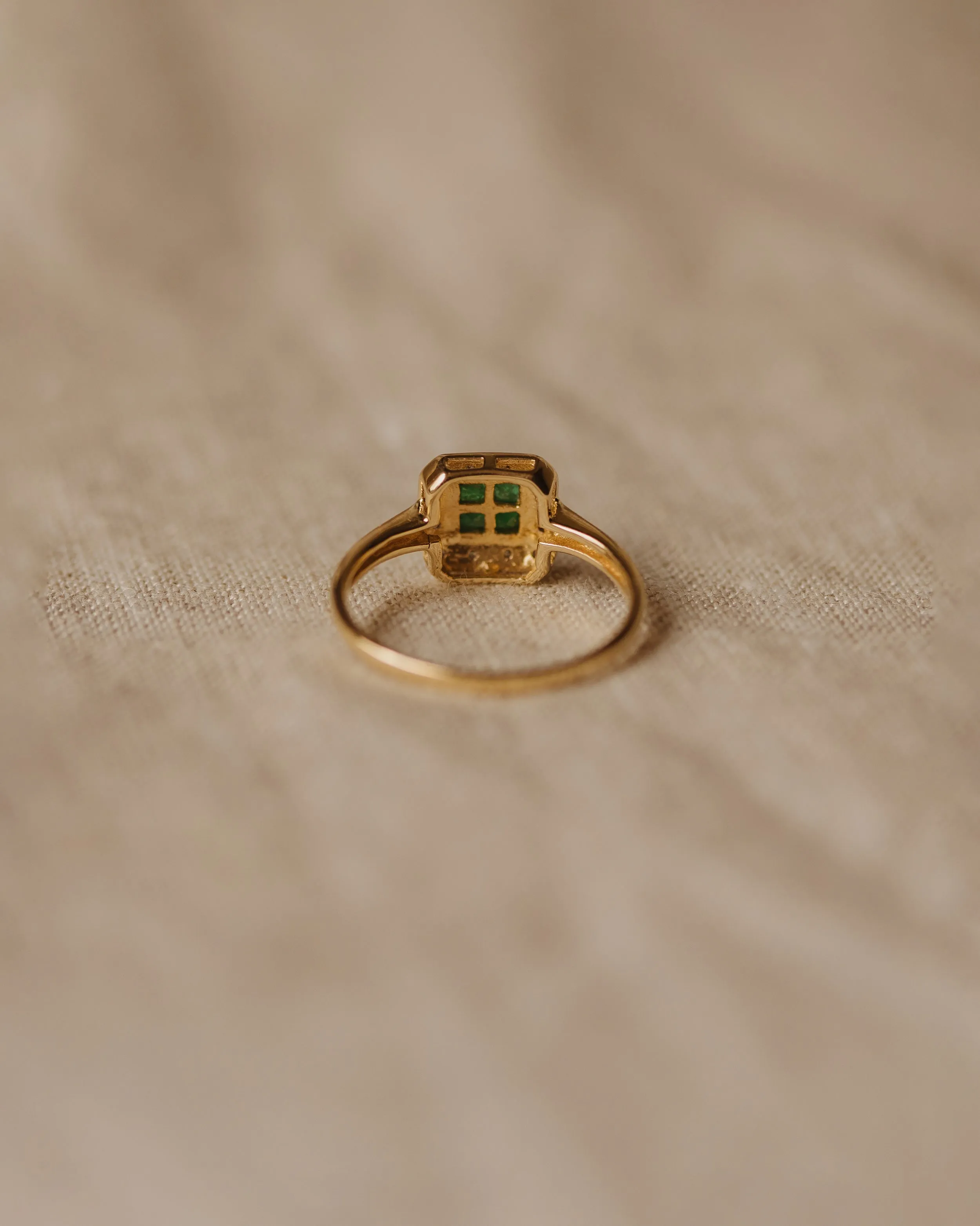 Grace Vintage 9ct Gold Emerald & Diamond Ring sold by Rock n Rose product image thumbnail 5