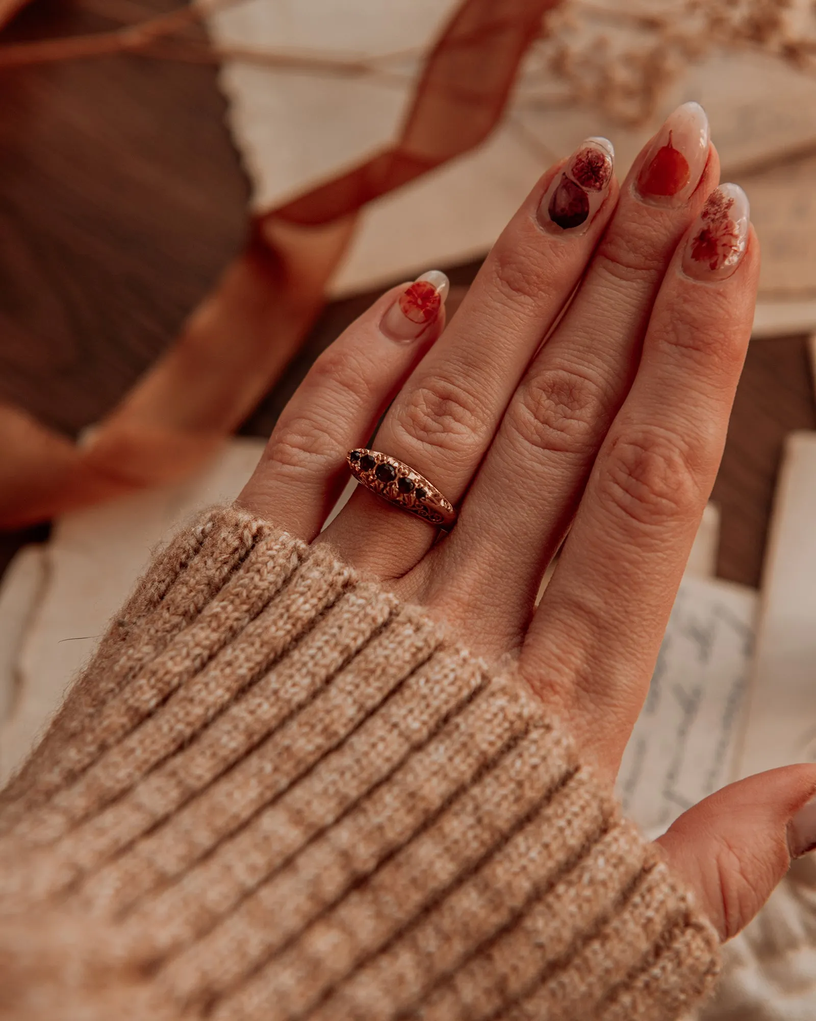Lavinia 9ct Gold Garnet Ring sold by Rock n Rose product image thumbnail 5