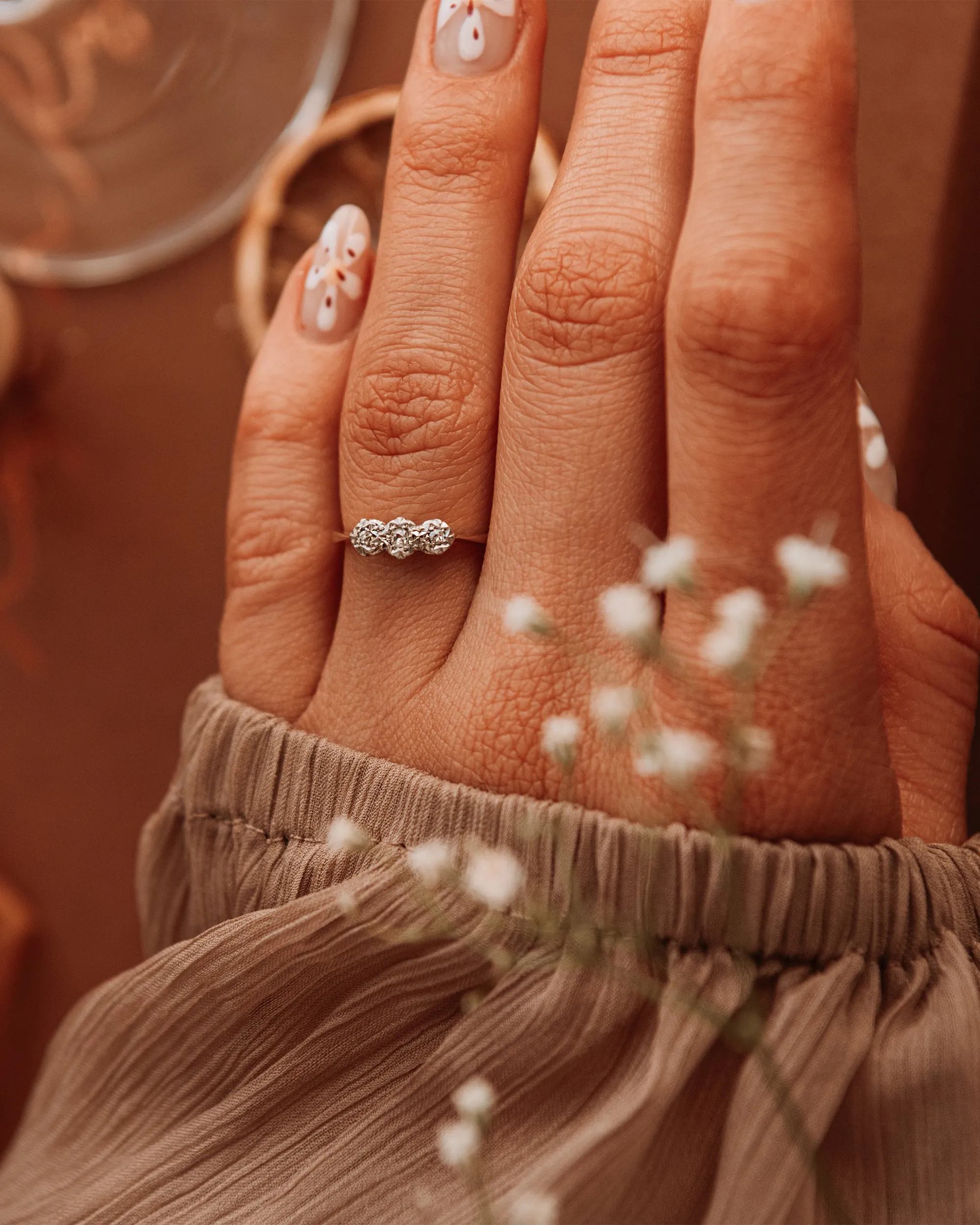 Laurel 9ct Gold Diamond Trilogy Ring sold by Rock n Rose