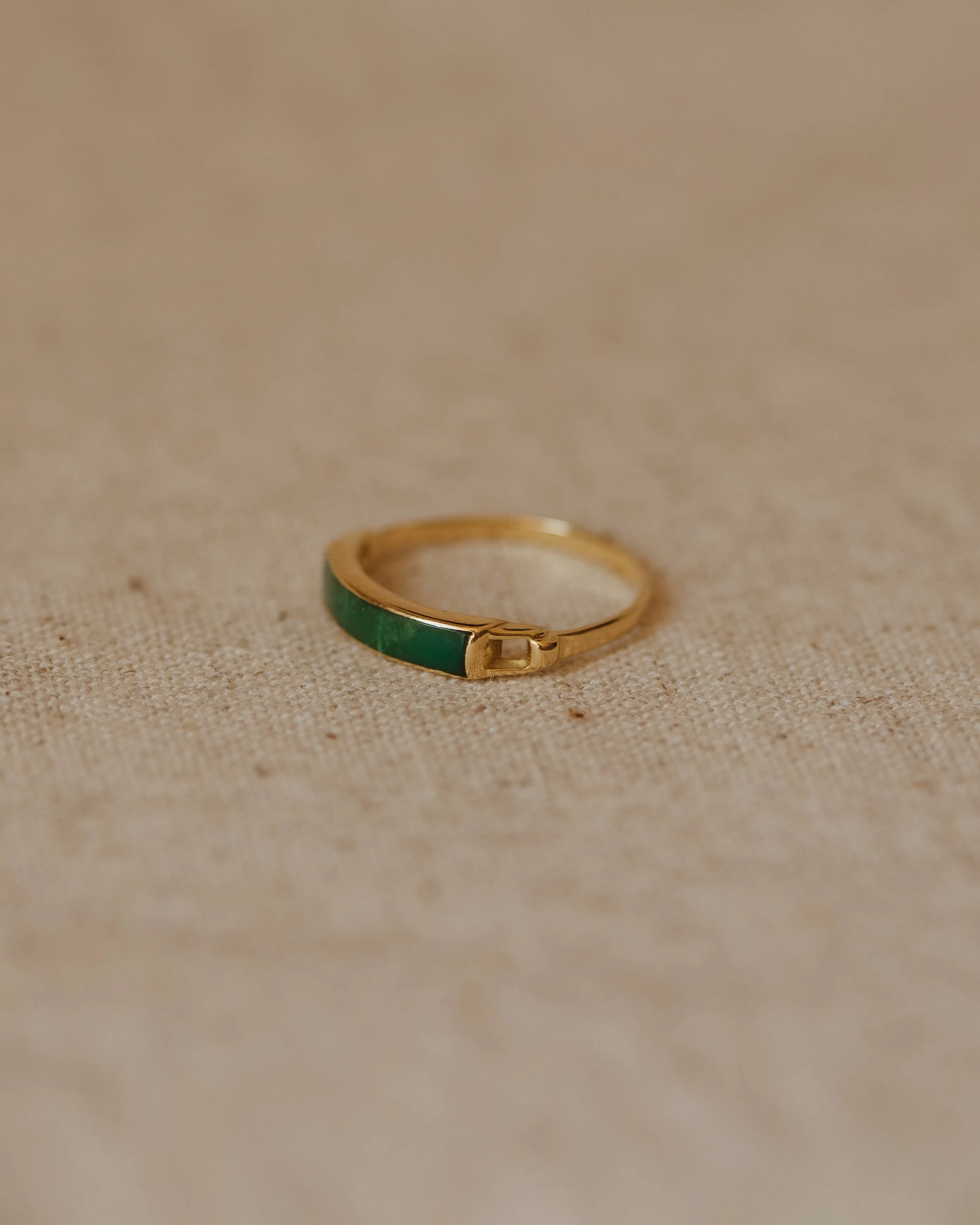 Patience Vintage 18ct Gold Jade Band Ring sold by Rock n Rose product image thumbnail 3