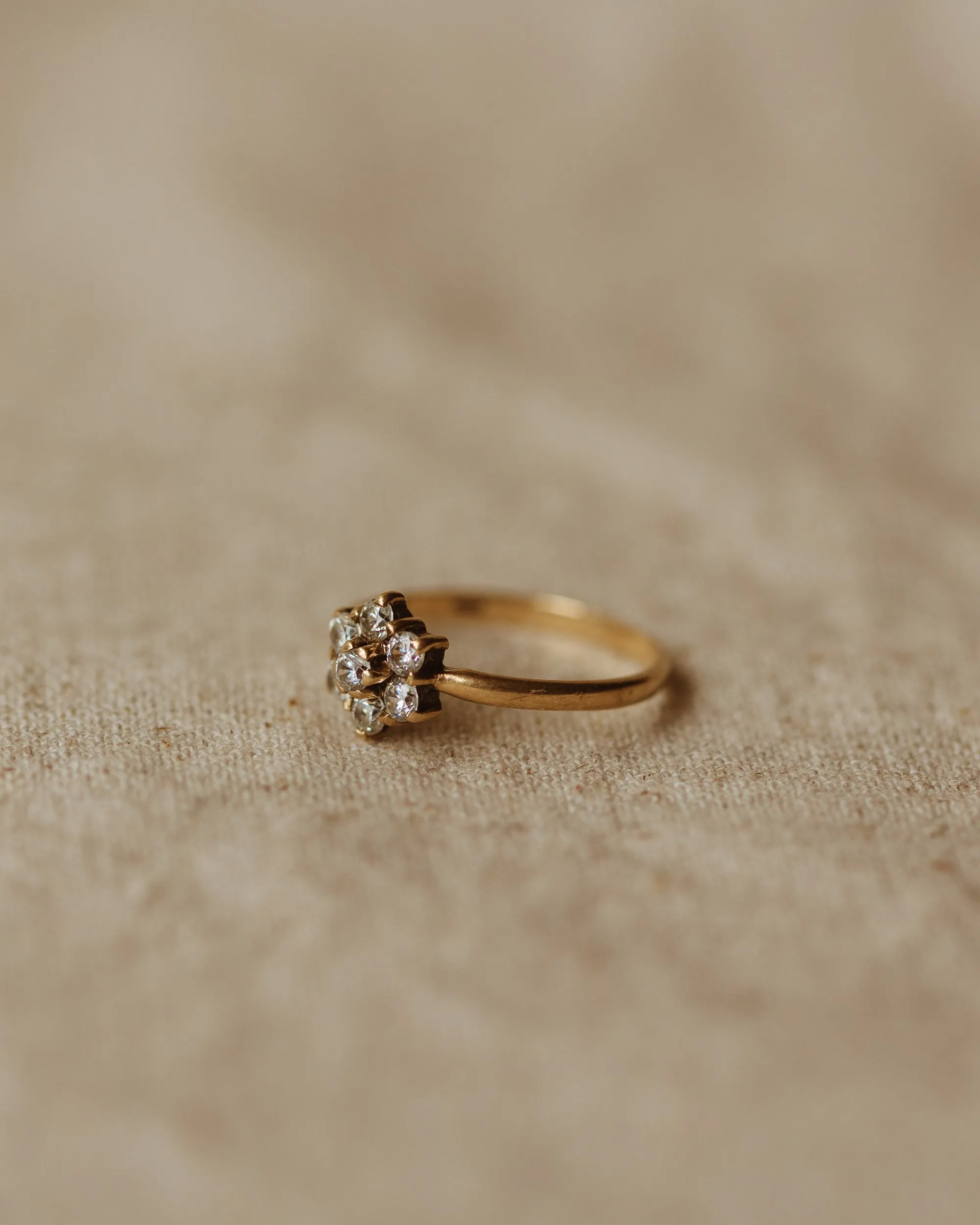 Inez 1981 9ct Gold CZ Cluster Ring sold by Rock n Rose product image thumbnail 5