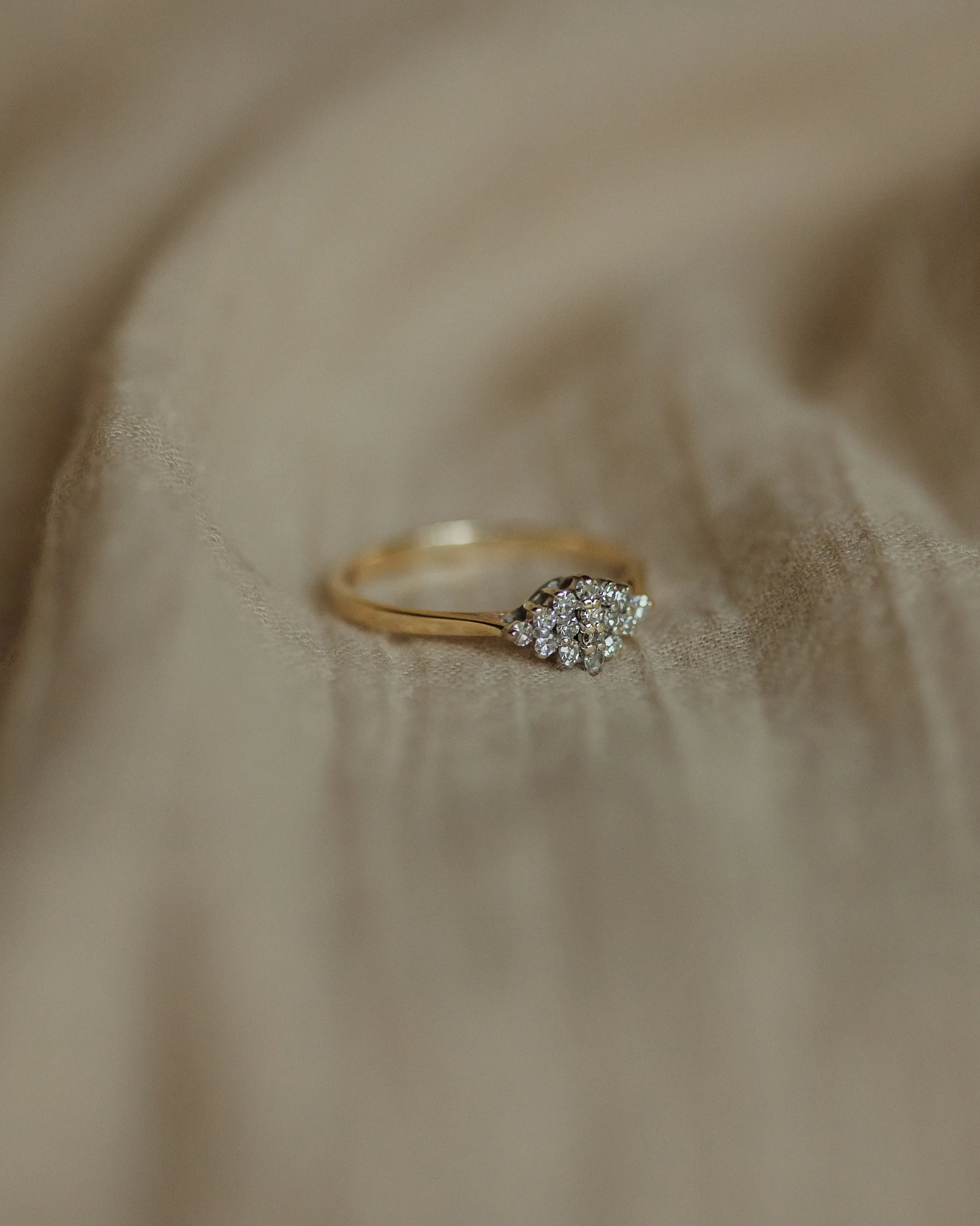 Nettie 1989 Vintage 9ct Gold Diamond Cluster Ring sold by Rock n Rose product image thumbnail 4