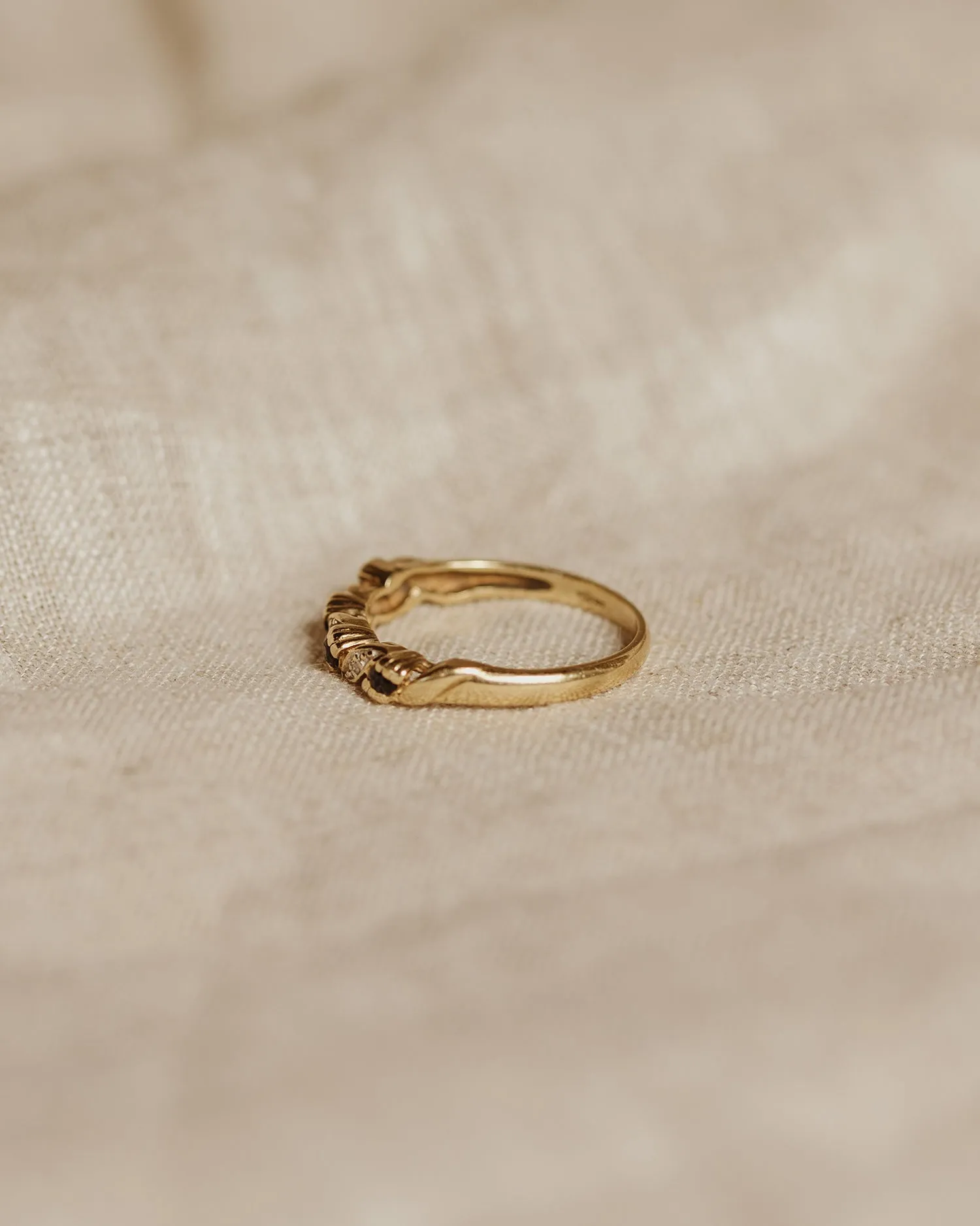 Alma 9ct Gold Sapphire & Diamond Ring sold by Rock n Rose product image thumbnail 5