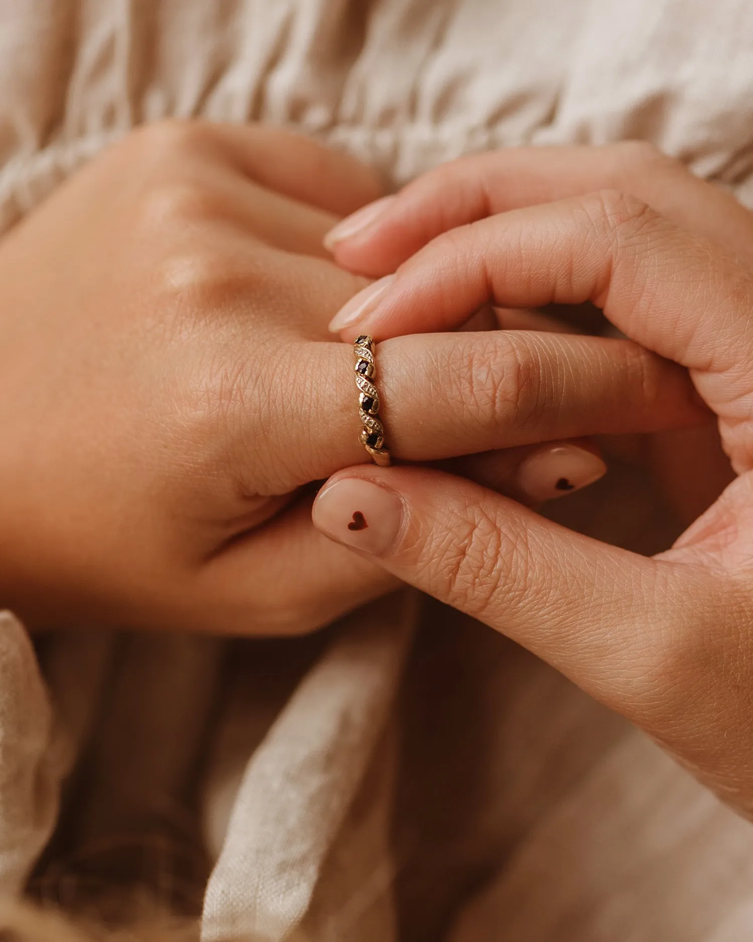 Alma 9ct Gold Sapphire & Diamond Ring sold by Rock n Rose