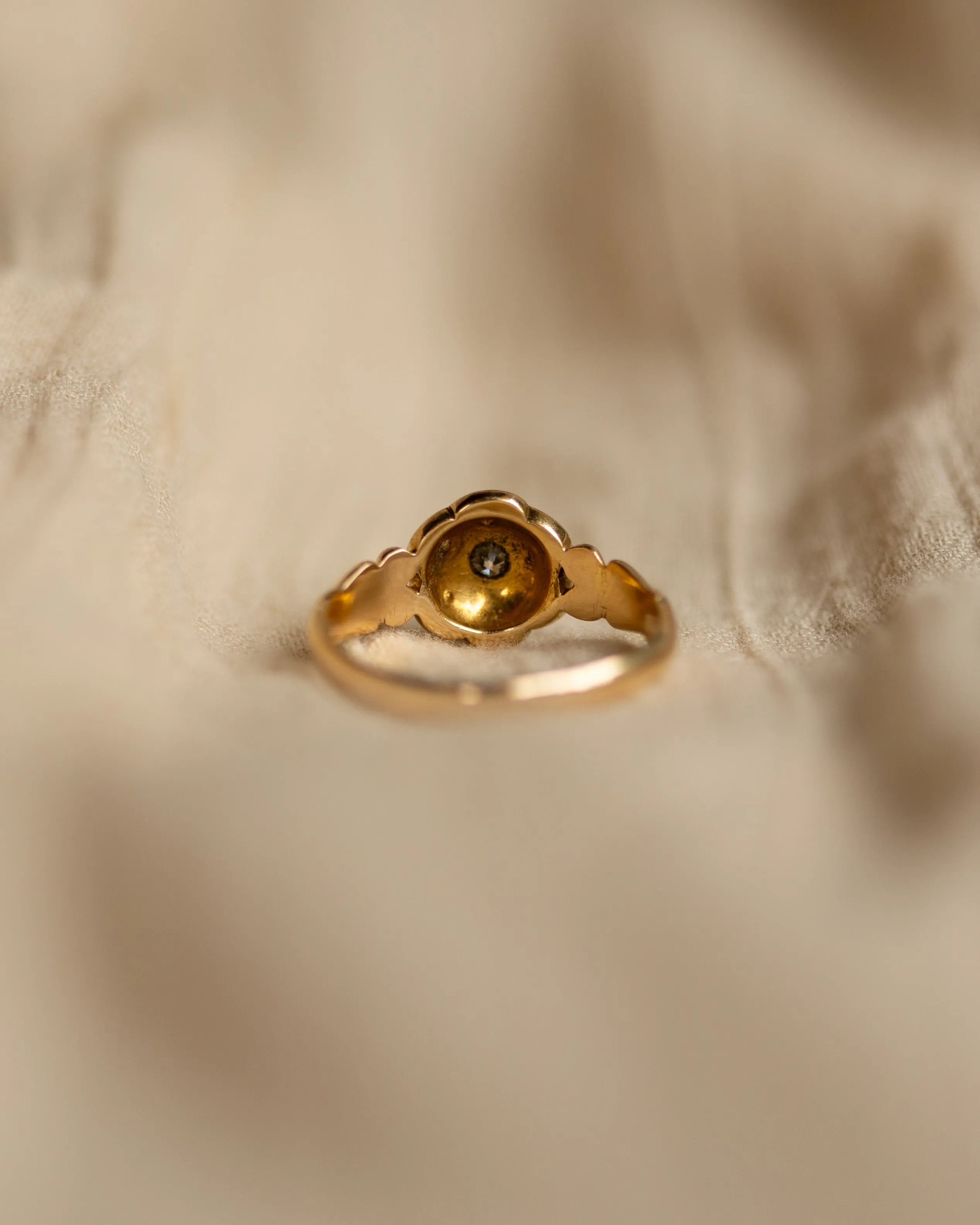 Roberta 1915 Antique 18ct Gold Pearl & Diamond Cluster Ring sold by Rock n Rose product image thumbnail 5